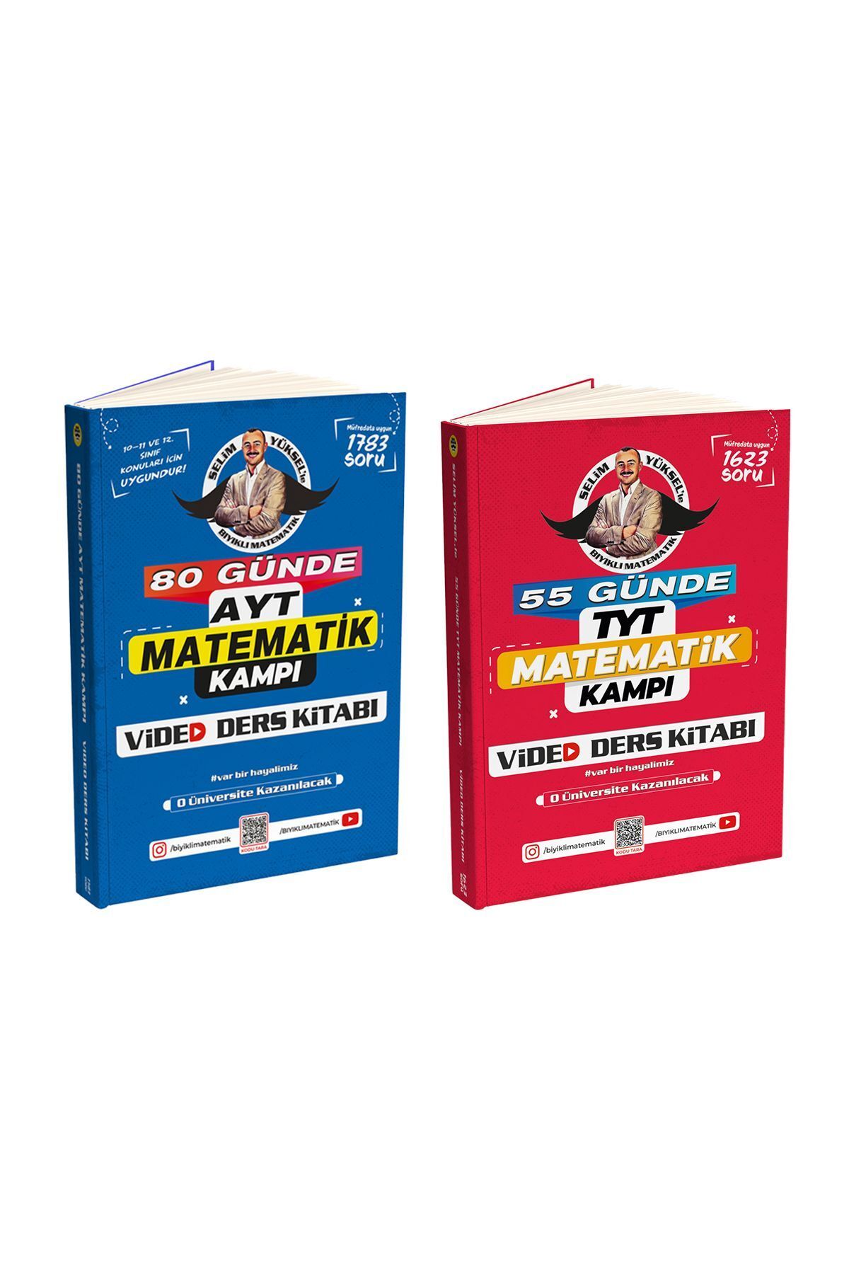 Bıyıklı Matematik 2li Vid 55 Günde Tyt Matematik Video Ders Kitabı Ve 80 Günde Ayt Video Ders Kitabı