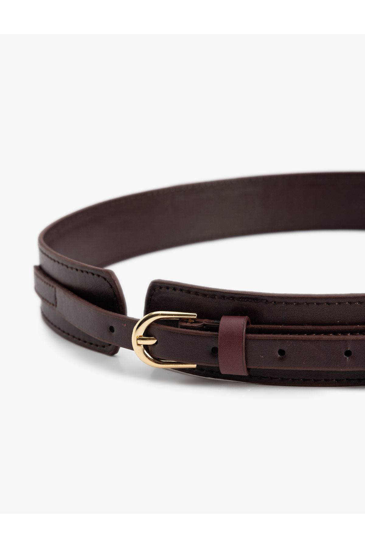 Koton-Faux Leather Belt - Double Layer with Metal Buckle 2