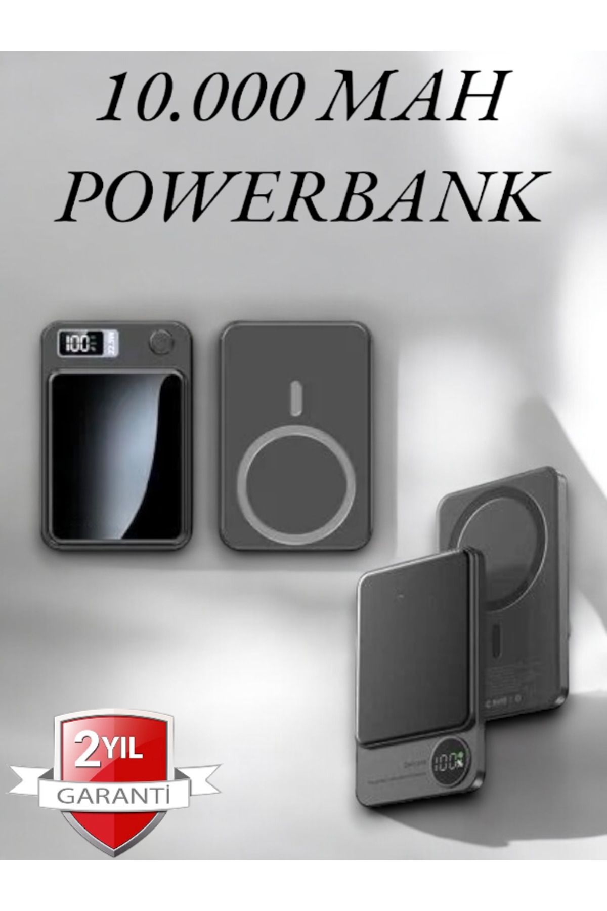 UCUZTEKNO 10.000 mAh iPhone Uyumlu Çoklu Şarj Girişli Kablosuz Powerbank