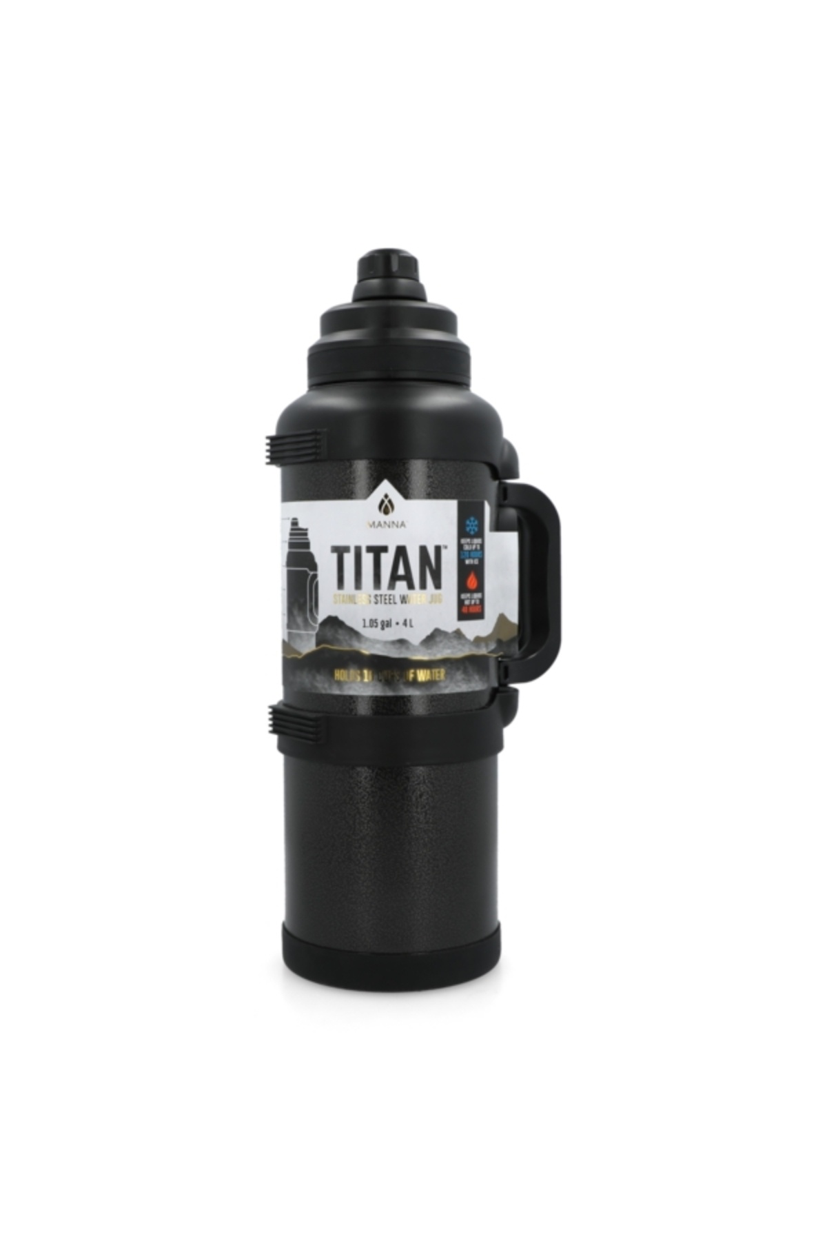 manna-Titan Stainless Steel Carry Handle Water Bottle 4 Liter 1