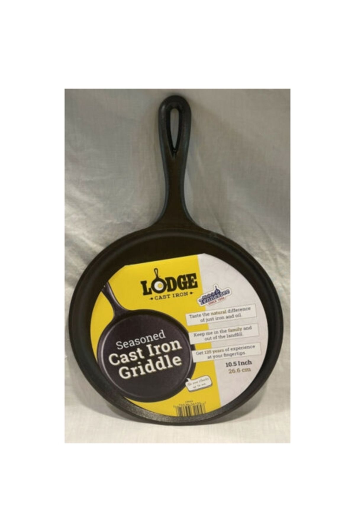 Lodge-Cast Iron Durable Round Griddle with Handle 10.5inch 6