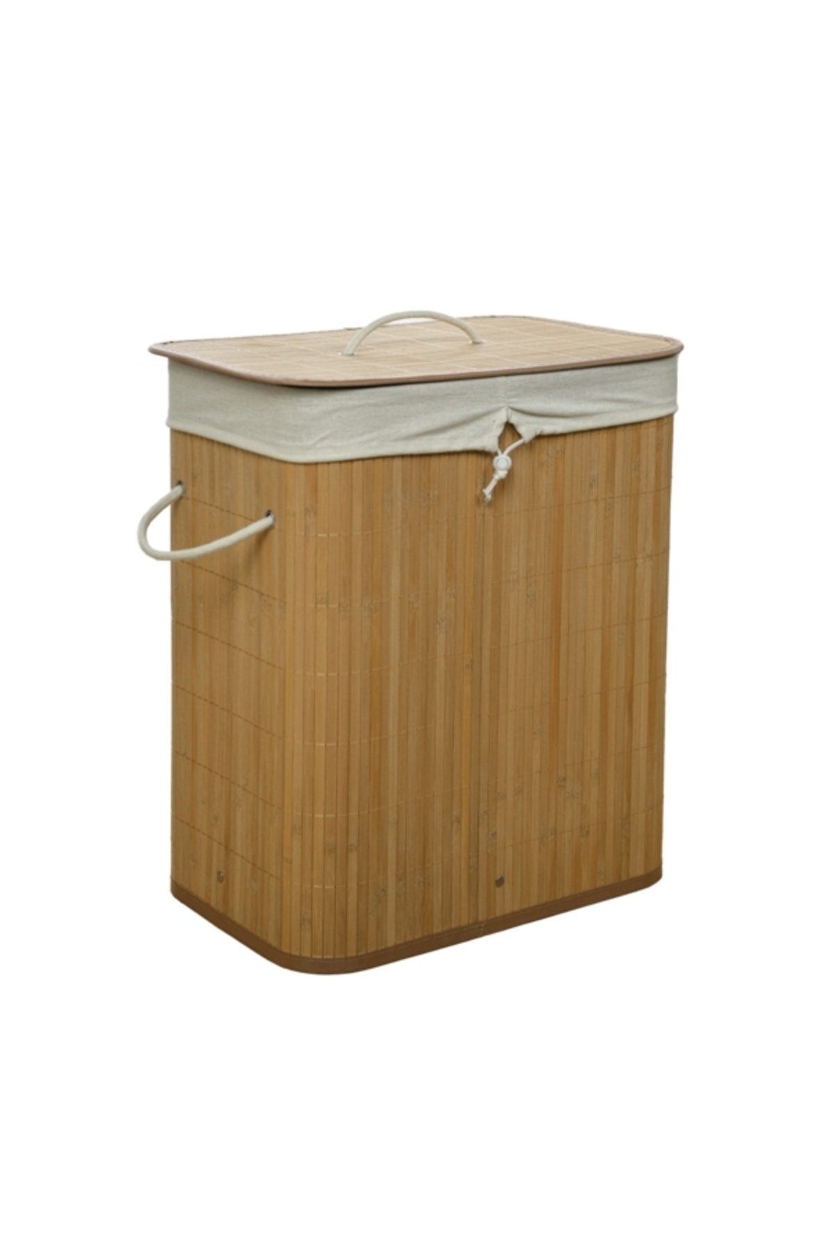 سلة غسيل محمولة صديقة للبيئة مصنوعة من الخيزران مع...