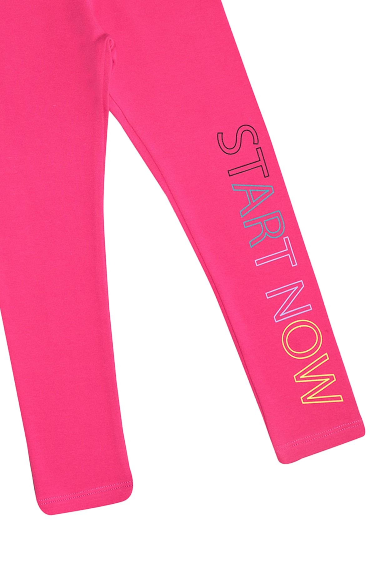 LOVETTI-Fuchsia "Start Now" Printed - Girl's Winter Hooded Leggings 2