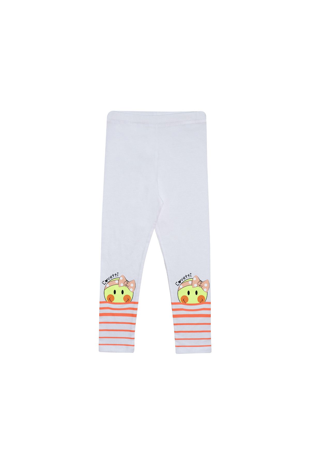 LOVETTI-White Marine Smile Printed Tights for Girls 1