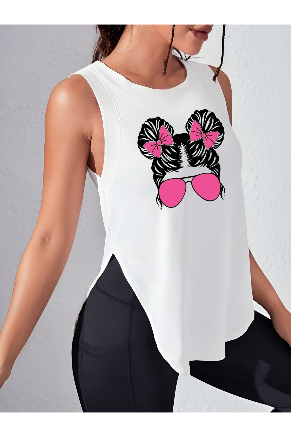 Pink Lady Women's White Sports Singlet