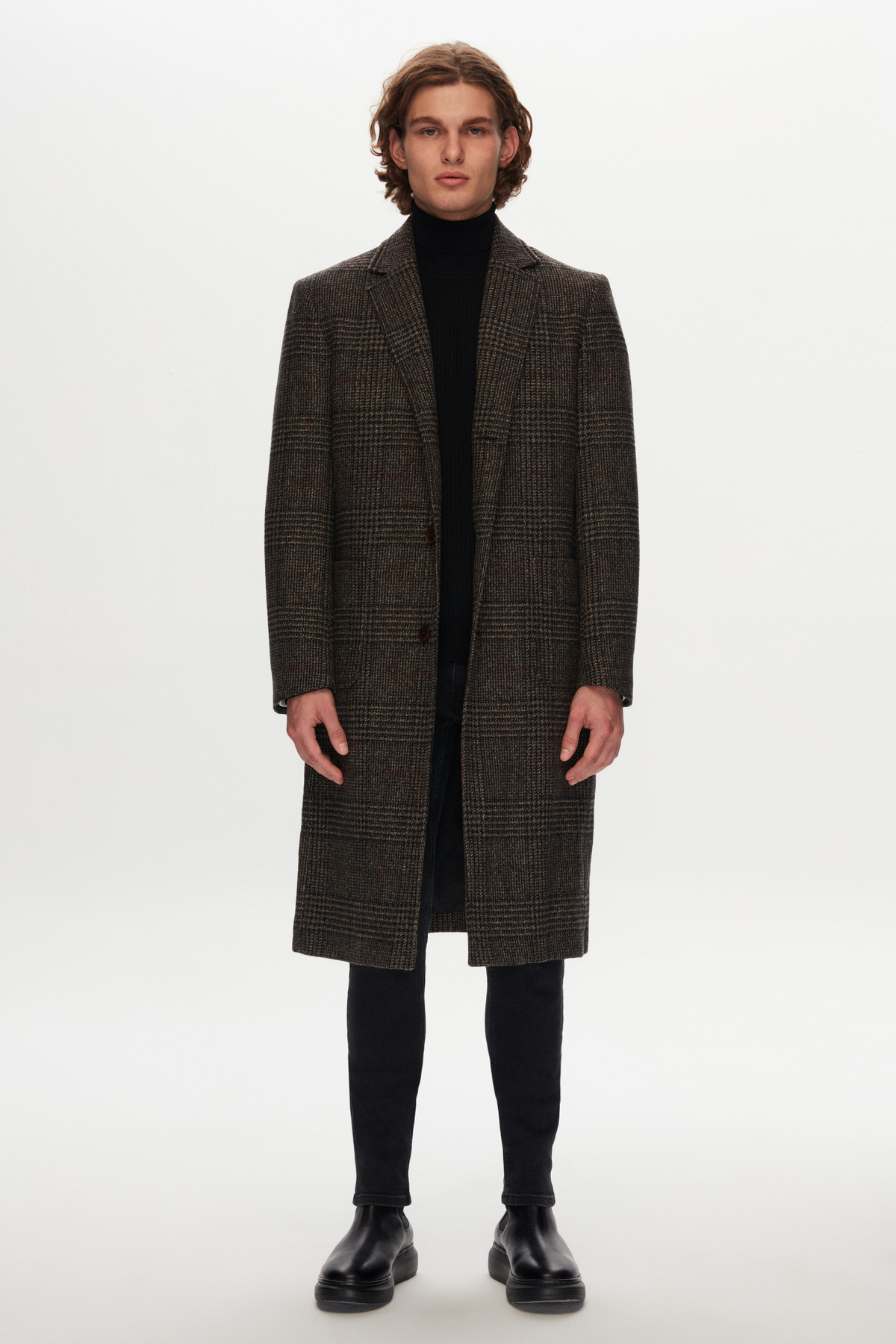 Tween  Slim Fit Kahverengi Yün Viskon Karışımlı Guabello Palto - Görsel 4