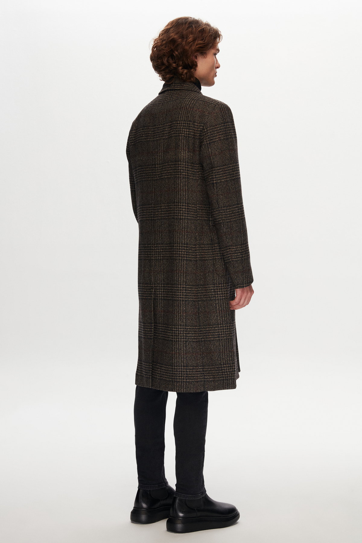 Tween  Slim Fit Kahverengi Yün Viskon Karışımlı Guabello Palto - Görsel 6