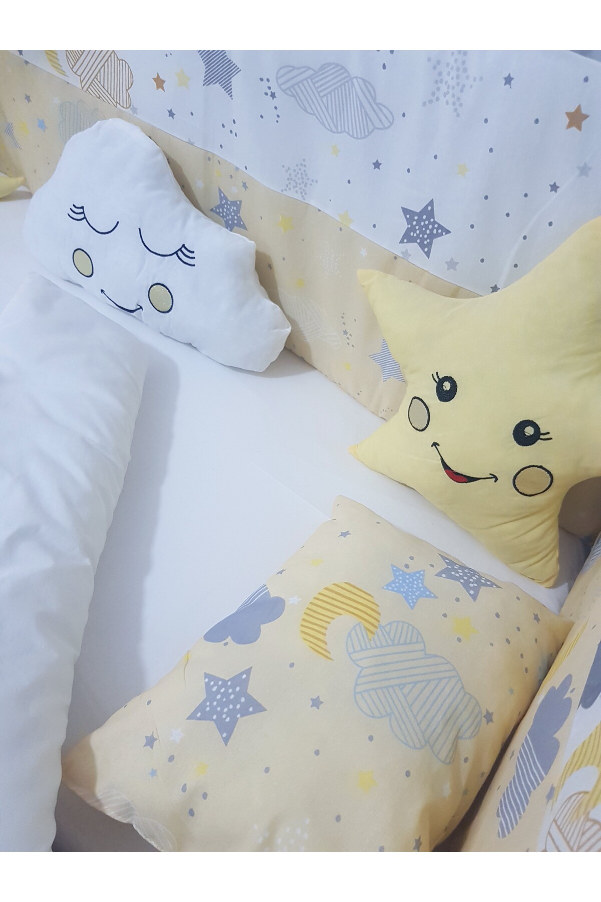 bebek_iklimi 60x120 Rüya Serisi Bebek Uyku Seti Sarı (Cibinlik ve Aparatı dahil) fotoğrafı 6 (önizleme)