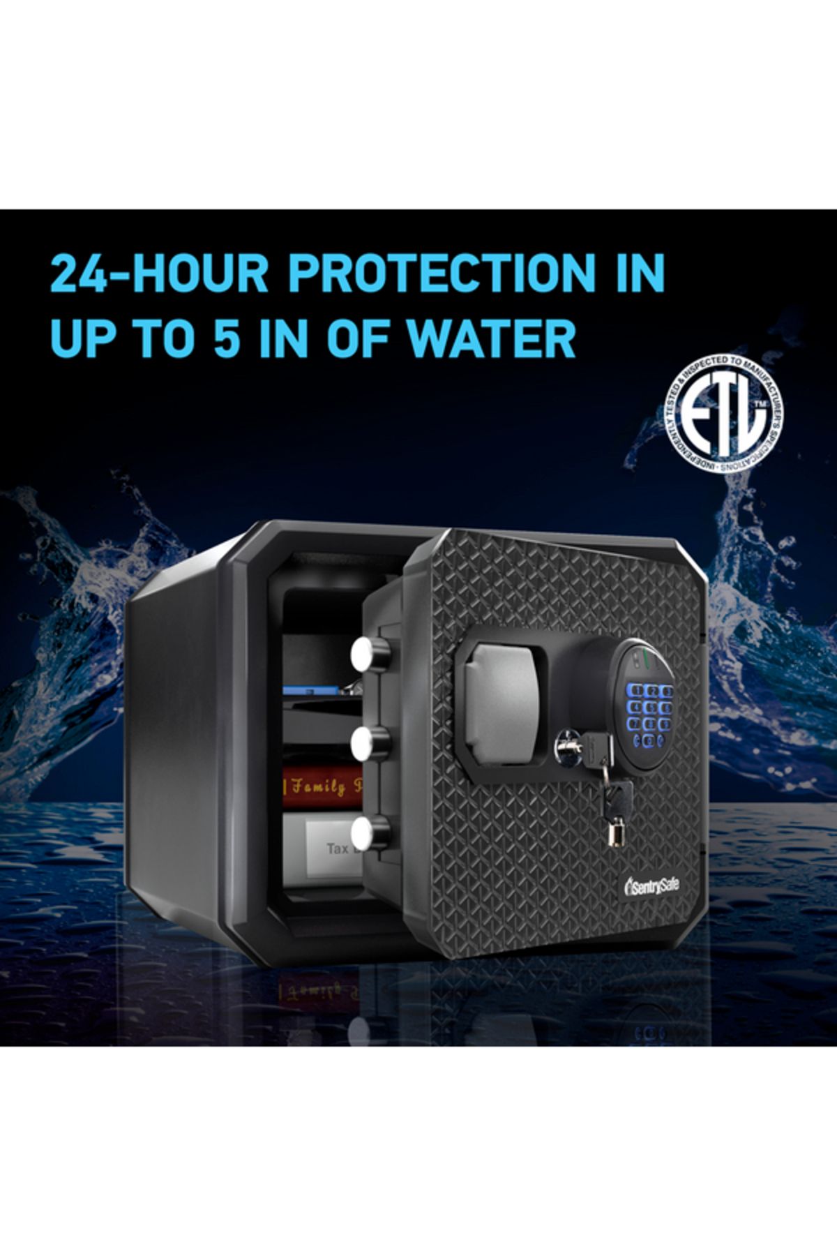 Sentrysafe-Fireproof Digital Combi and Override Key Safe 25kg 3