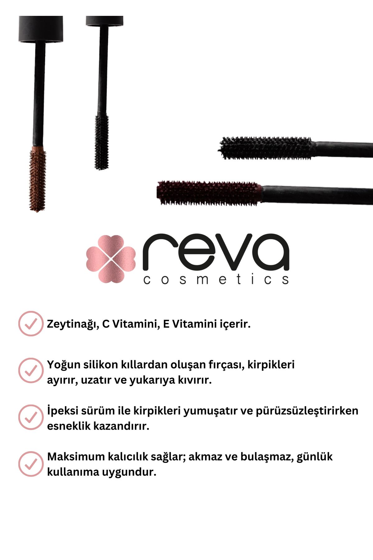 REVA-Volumizing Hybrid Mascara - Hybrid Volume Mascara Black - No: 802 - Vegan & Clean Content 3