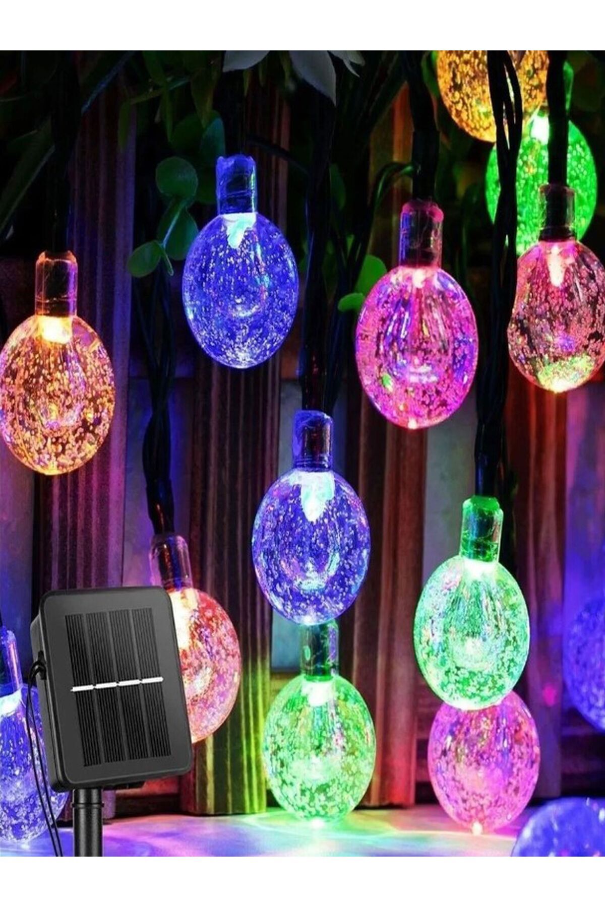 50 led 7 Meters Crystal Color RGB Solar Powered Solar Garden Terrace Balcony Tree Lamp Lighting