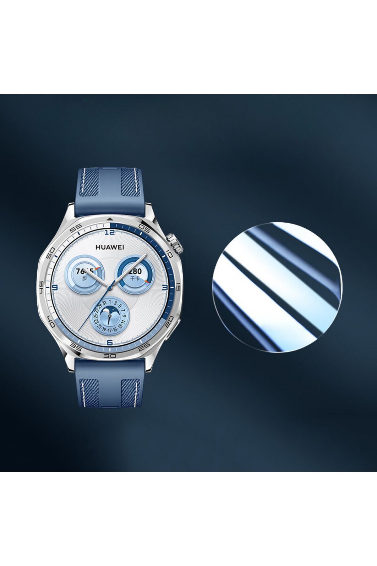İncisoft-Huawei Watch Gt5 46mm Compatible Tempered Glass Screen Protector with Easy Application Apparatus 4