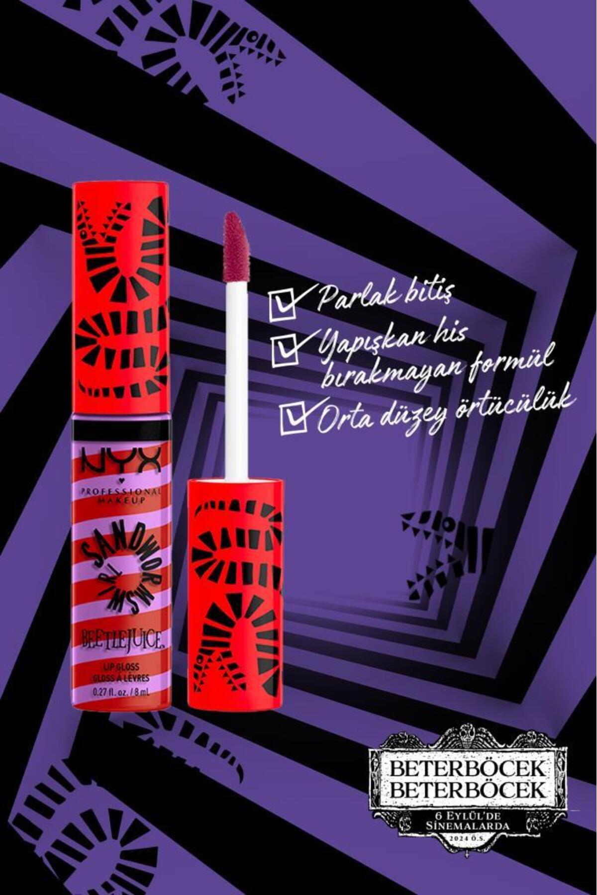 Beetlejuice Özel Koleksiyon Dudak Parlatıcısı - 03 Purple + Red — بنفش NYXBTTLJUCEOKDUDKPRLTC — تصویر 3 از 6