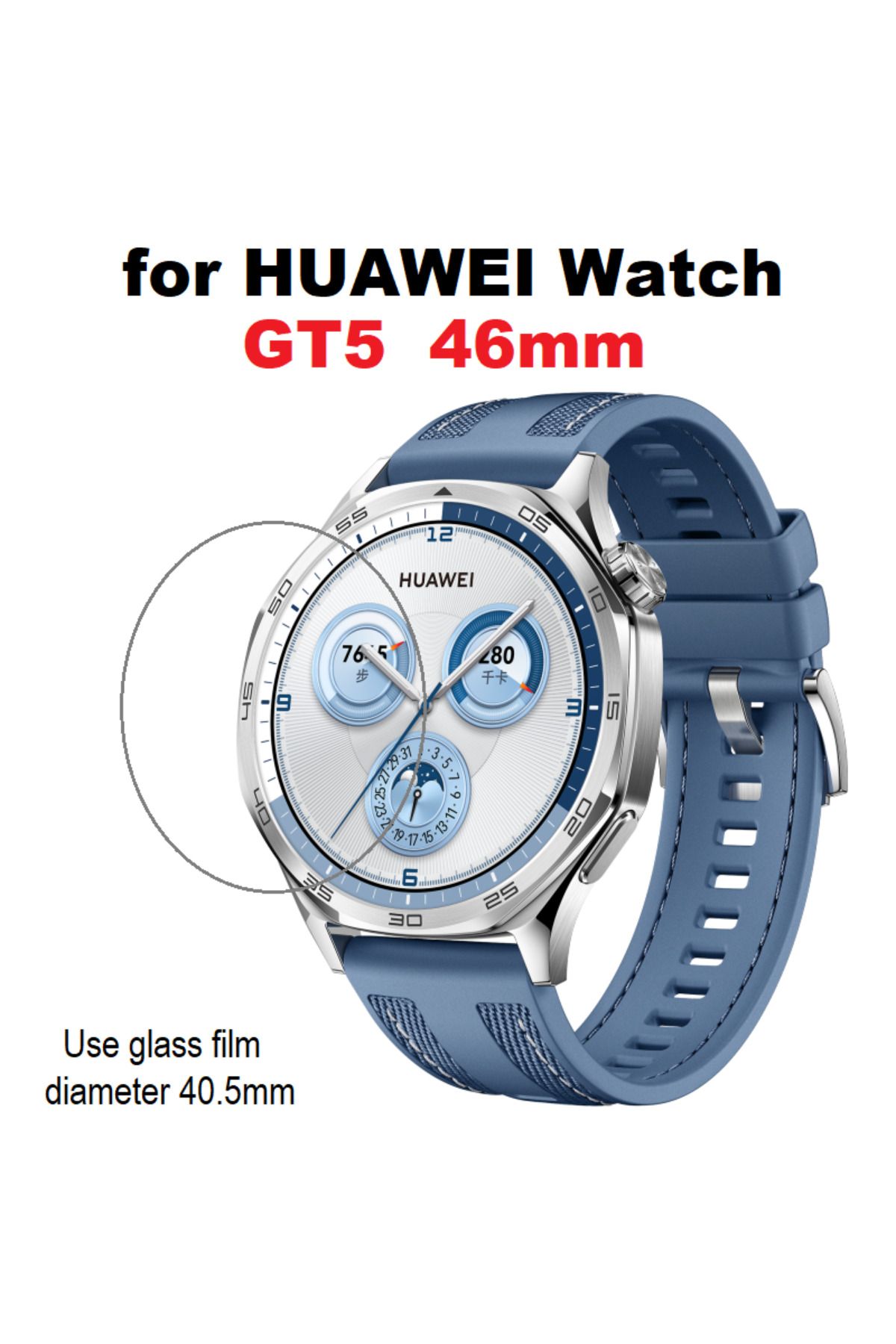 İncisoft-Huawei Watch Gt5 46mm Compatible Tempered Glass Screen Protector with Easy Application Apparatus 3