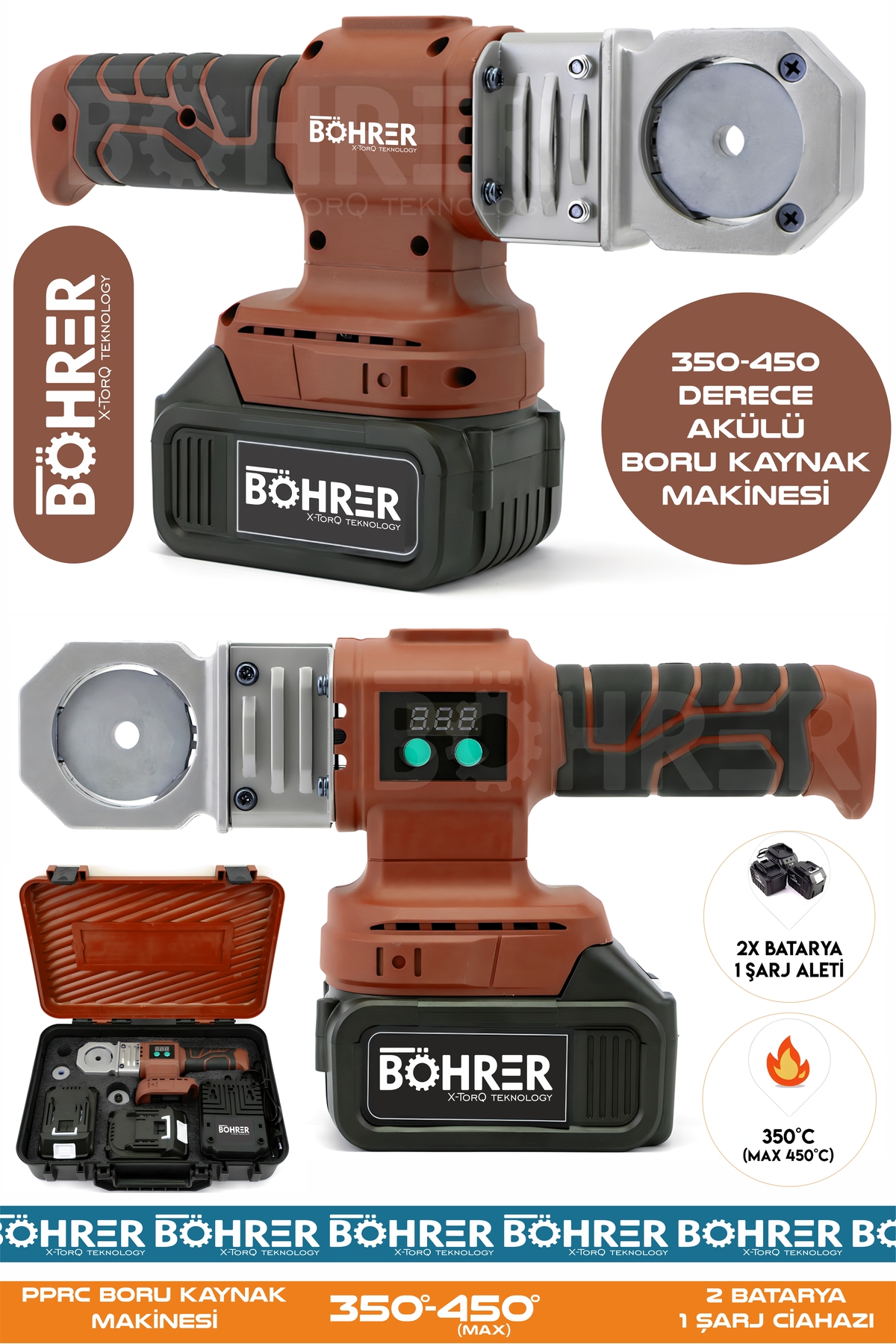 BÖHRER ALMAN PRO PPRC MAX 450 DERECE KIRMIZI KOMPLE UÇ APARATLARI