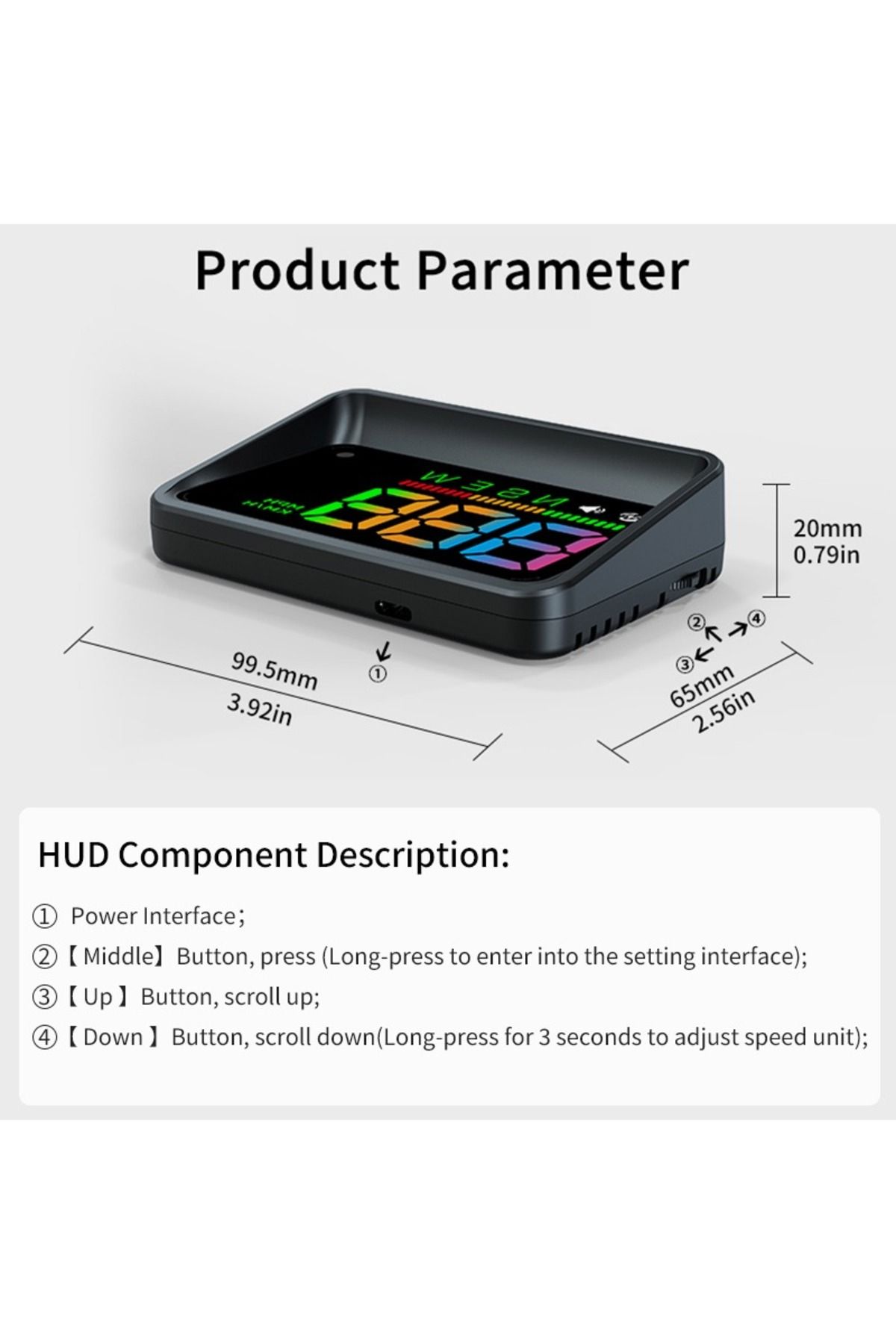 Choice-Head-up Display Car HUD H4 GPS Universal Digital Speedometer KM/H MPH Windshield Projector Speed ... 7