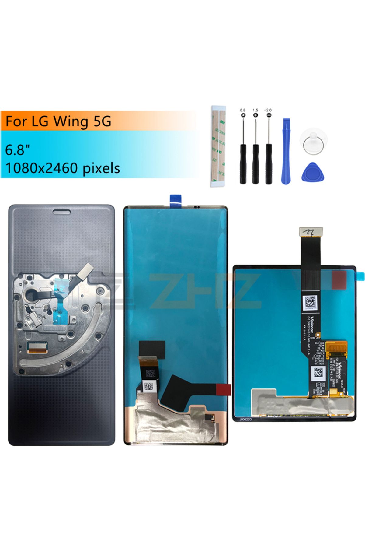 Choice-For LG Wing 5G LCD Display Touch Screen Digitizer Assembly With Frame LMF100N Display Replacement... 7
