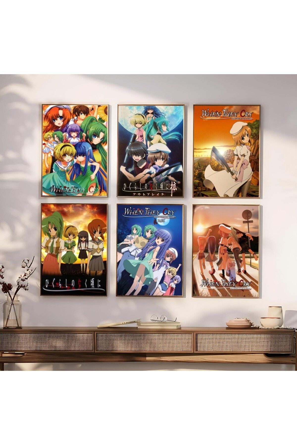 Choice-1PC Anime Vintage Higurashi When They Cry Poster Self-adhesive Art Waterproof Paper Sticker Coffe... 3