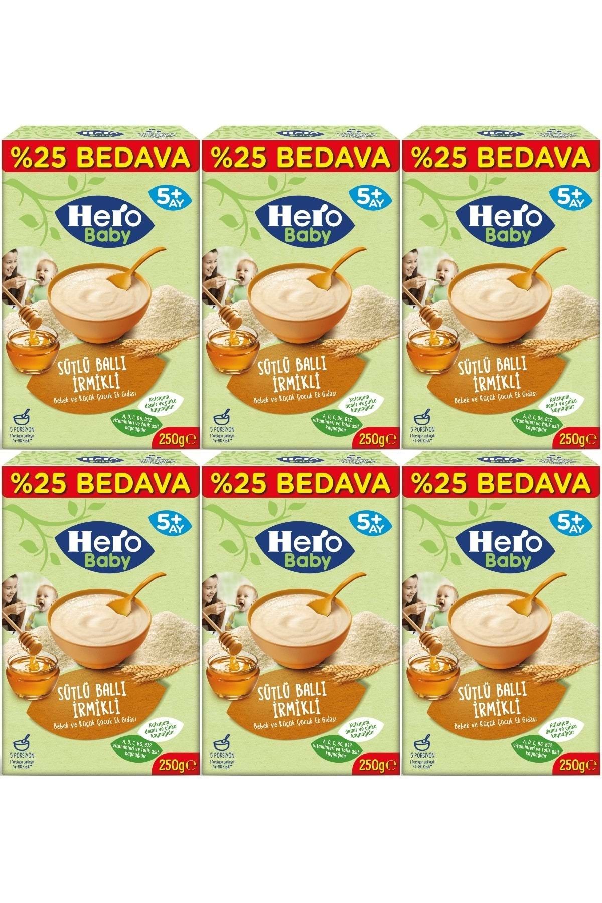 Hero Baby Kaşık Maması 250GR Sütlü Ballı İrmikli (Avantaj Pk) (6 Lı Set)