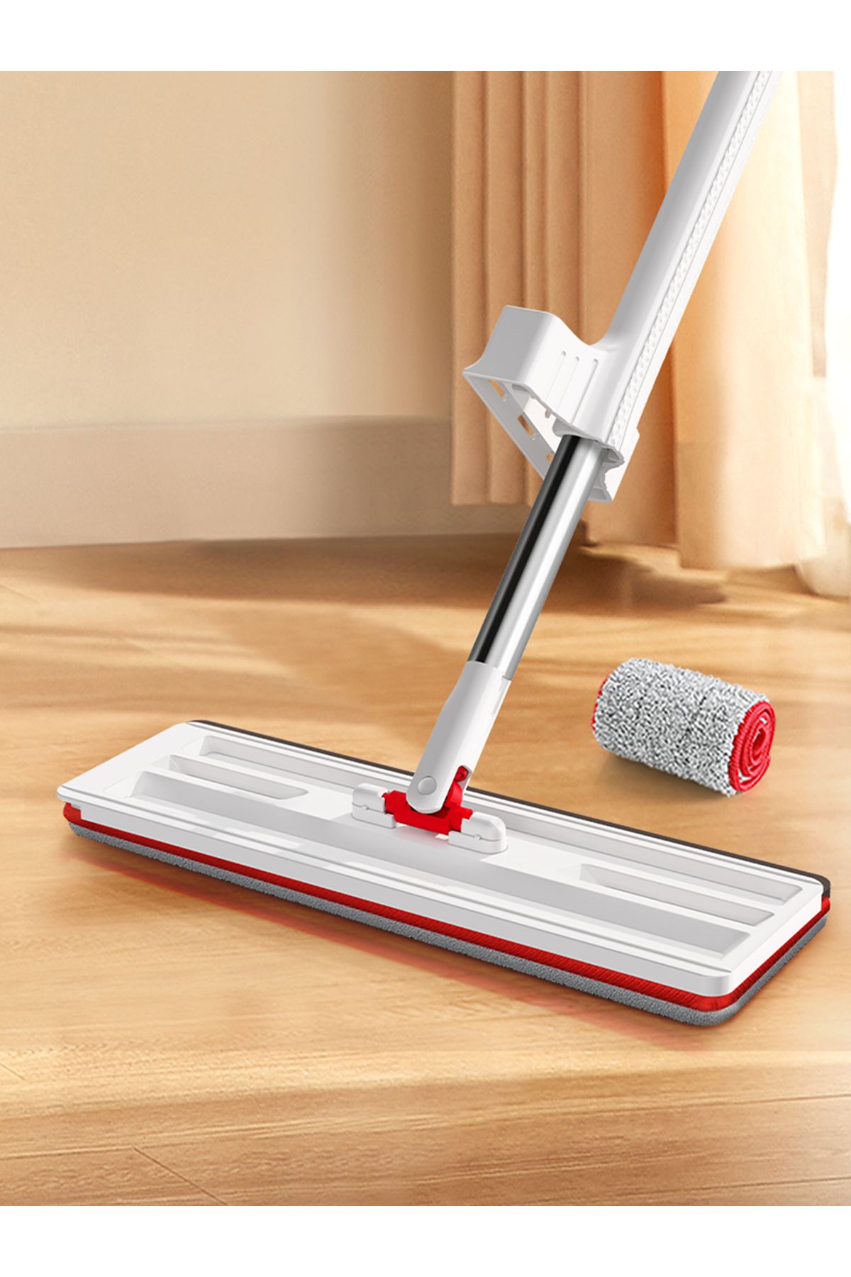 Choice-2 in 1 Long Handle Hands free Wash Flat Mop with EVA Scraper, Wet And Dry Use Floor Mop, Dust Rem... 8