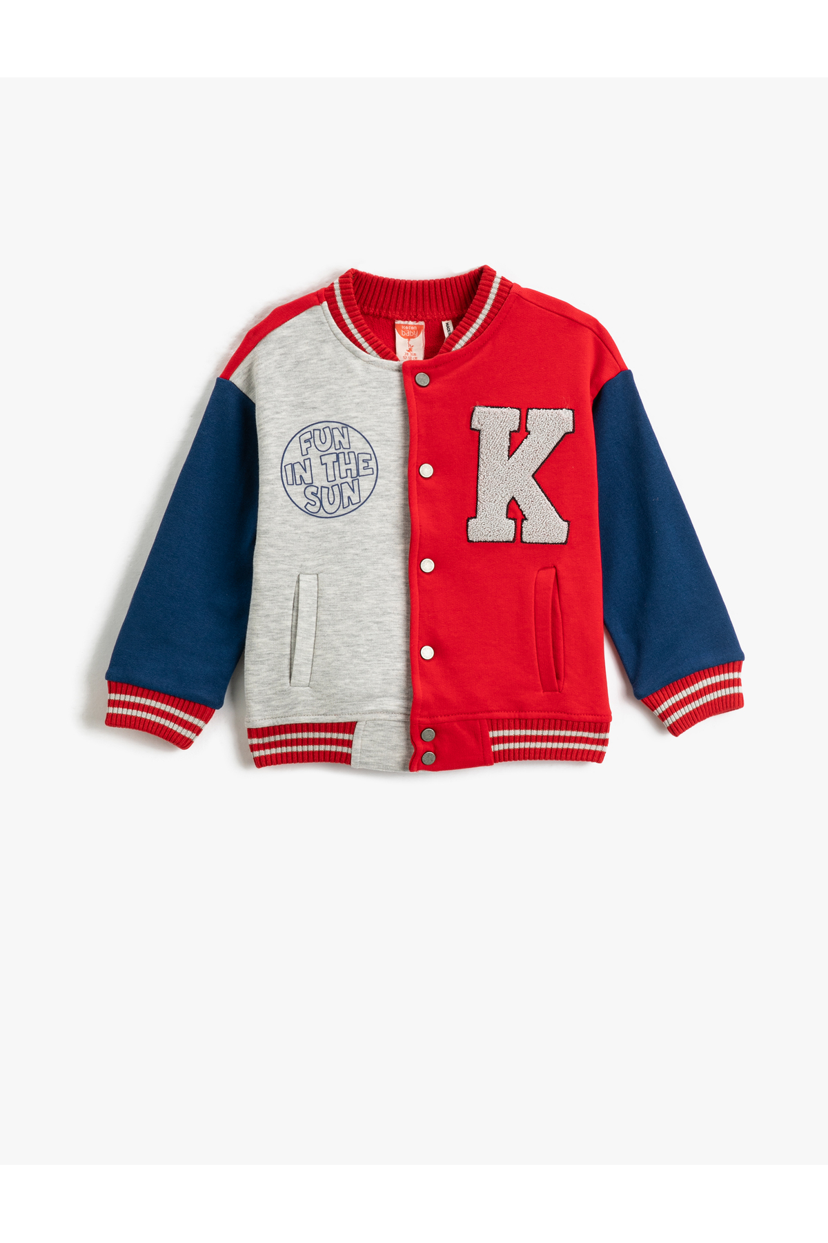 Koton Kolej Ceket Renk Bloklu Cepli Çıtçıt Kapamalı Yuvarlak Yaka Pamuklu fotoğrafı 3 (önizleme)