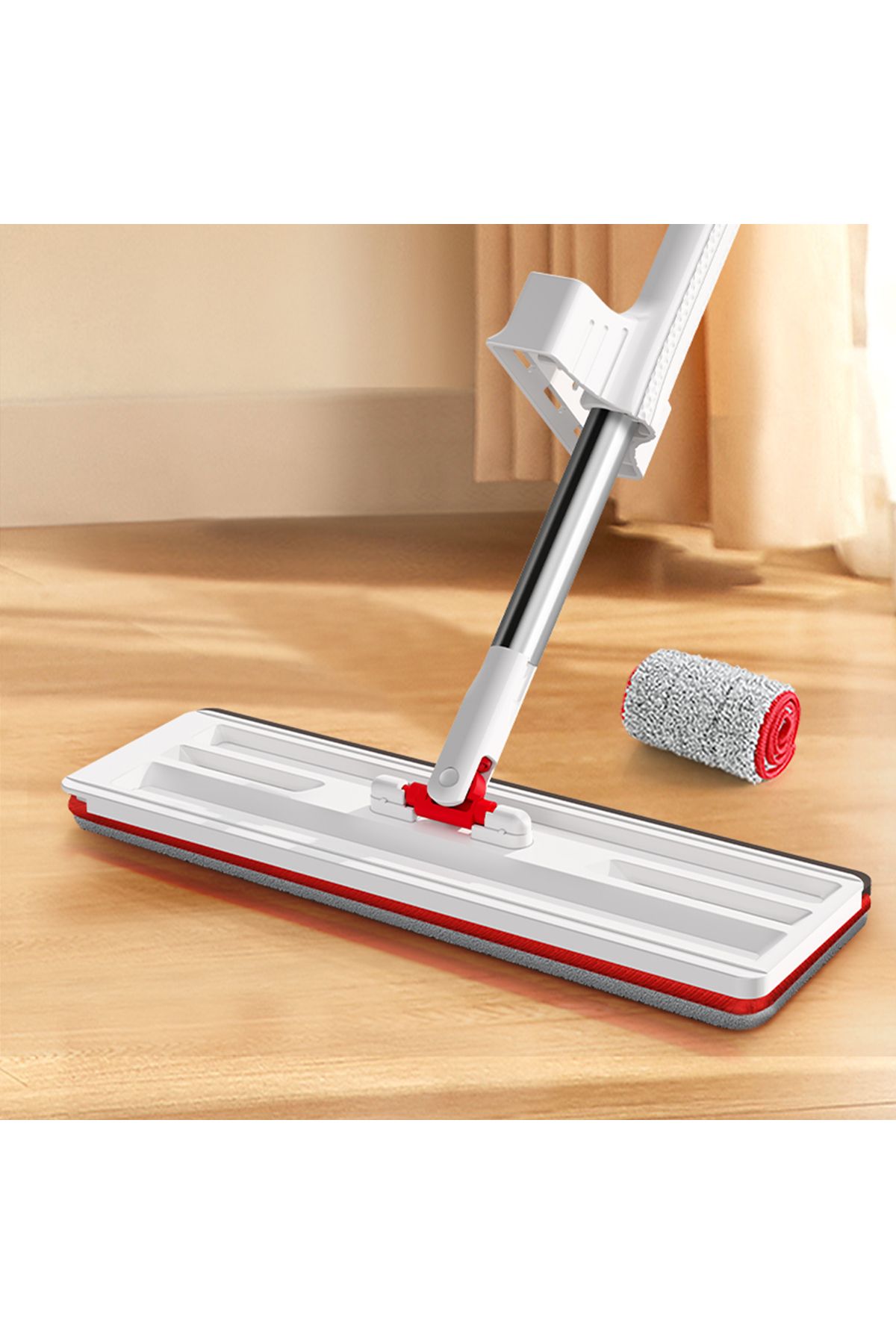 Choice-2 in 1 Long Handle Hands free Wash Flat Mop with EVA Scraper, Wet And Dry Use Floor Mop, Dust Rem... 2