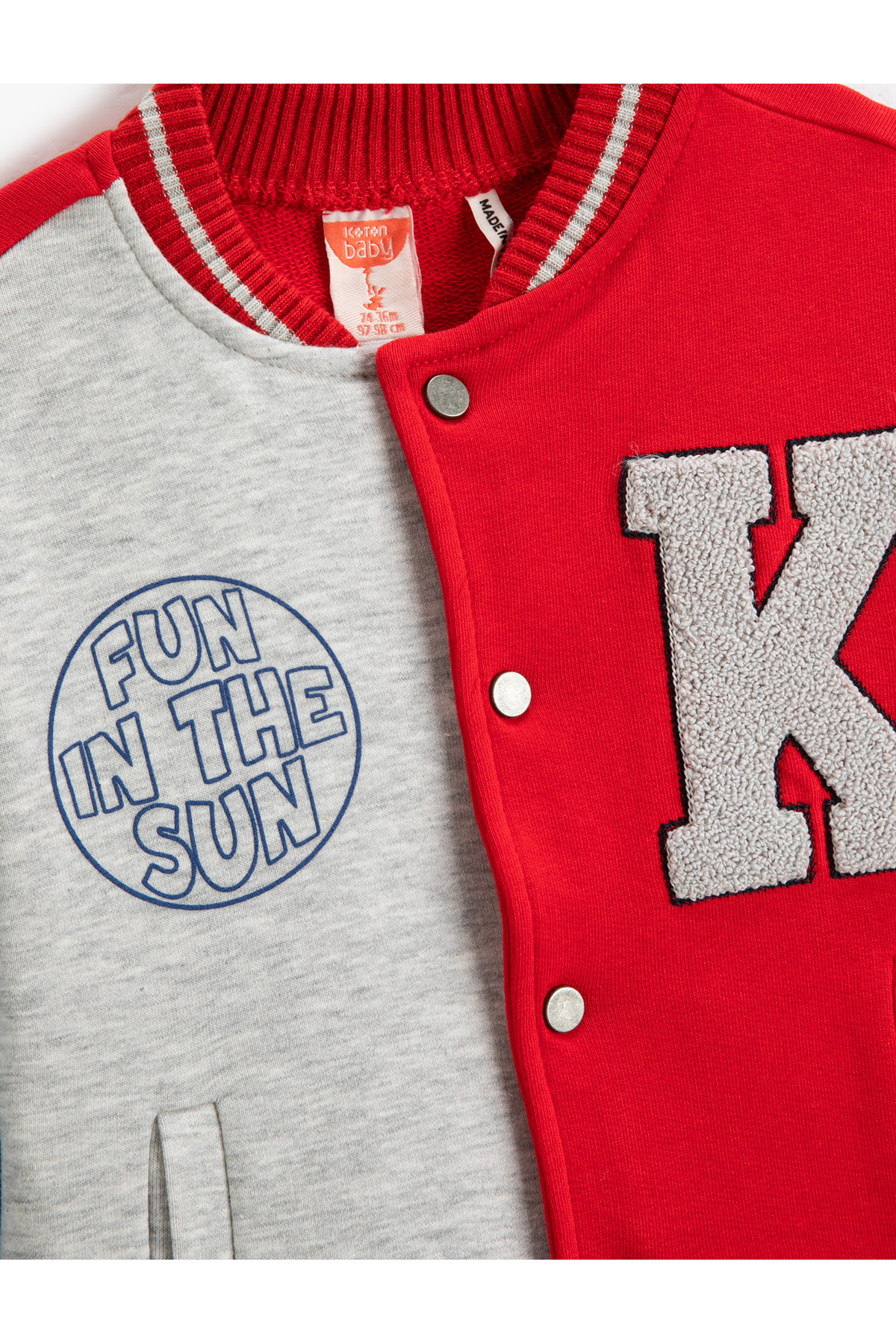 Koton Kolej Ceket Renk Bloklu Cepli Çıtçıt Kapamalı Yuvarlak Yaka Pamuklu fotoğrafı 5 (önizleme)