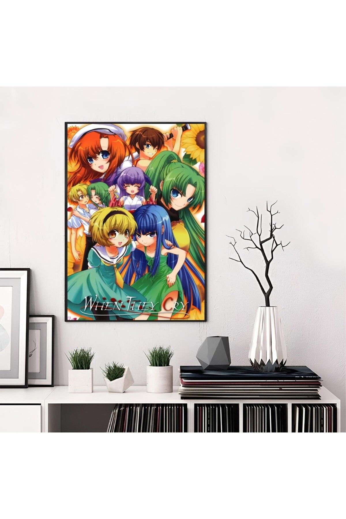 Choice-1PC Anime Vintage Higurashi When They Cry Poster Self-adhesive Art Waterproof Paper Sticker Coffe... 6