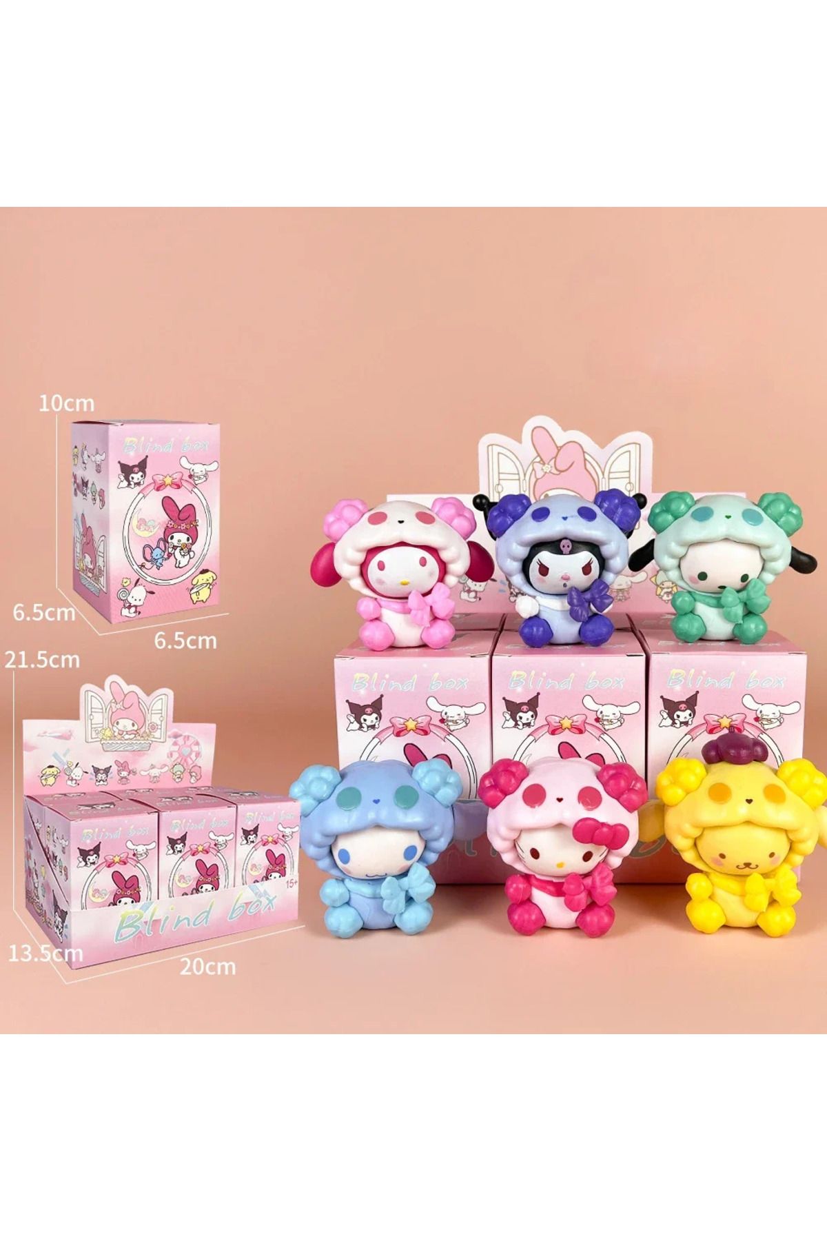 Choice-6pcs Sanrio Sheep Rabbit Series Figure Hello Kitty Pochacco Kuromi Cinnamoroll Q Version Toy Mode... 2