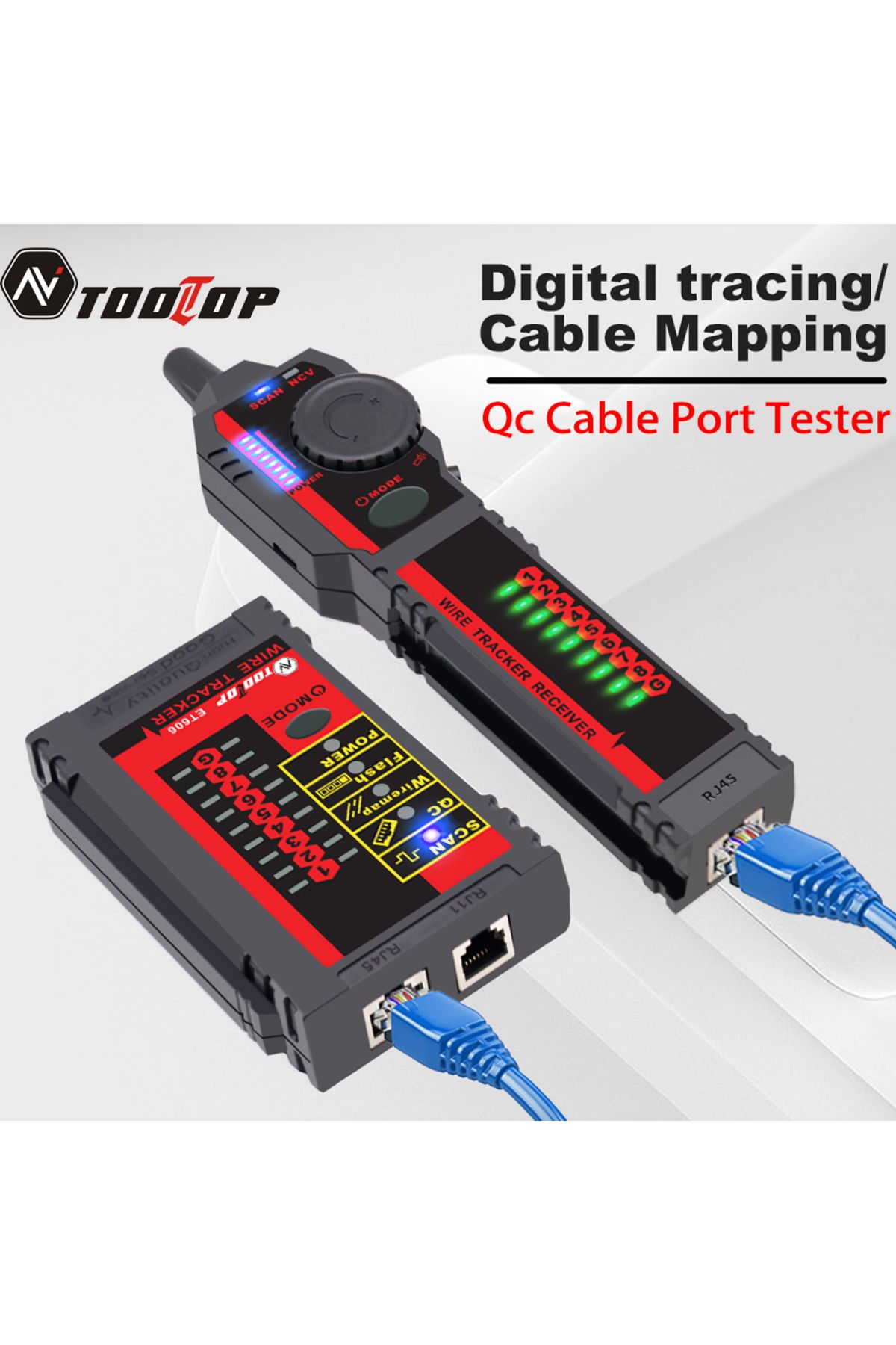 TOOLTOP-ET606 Network Cable Tester POE RJ45/RJ11 Tester 3KM Digital Cable Tracing Cross Short Circuit Ins... 2