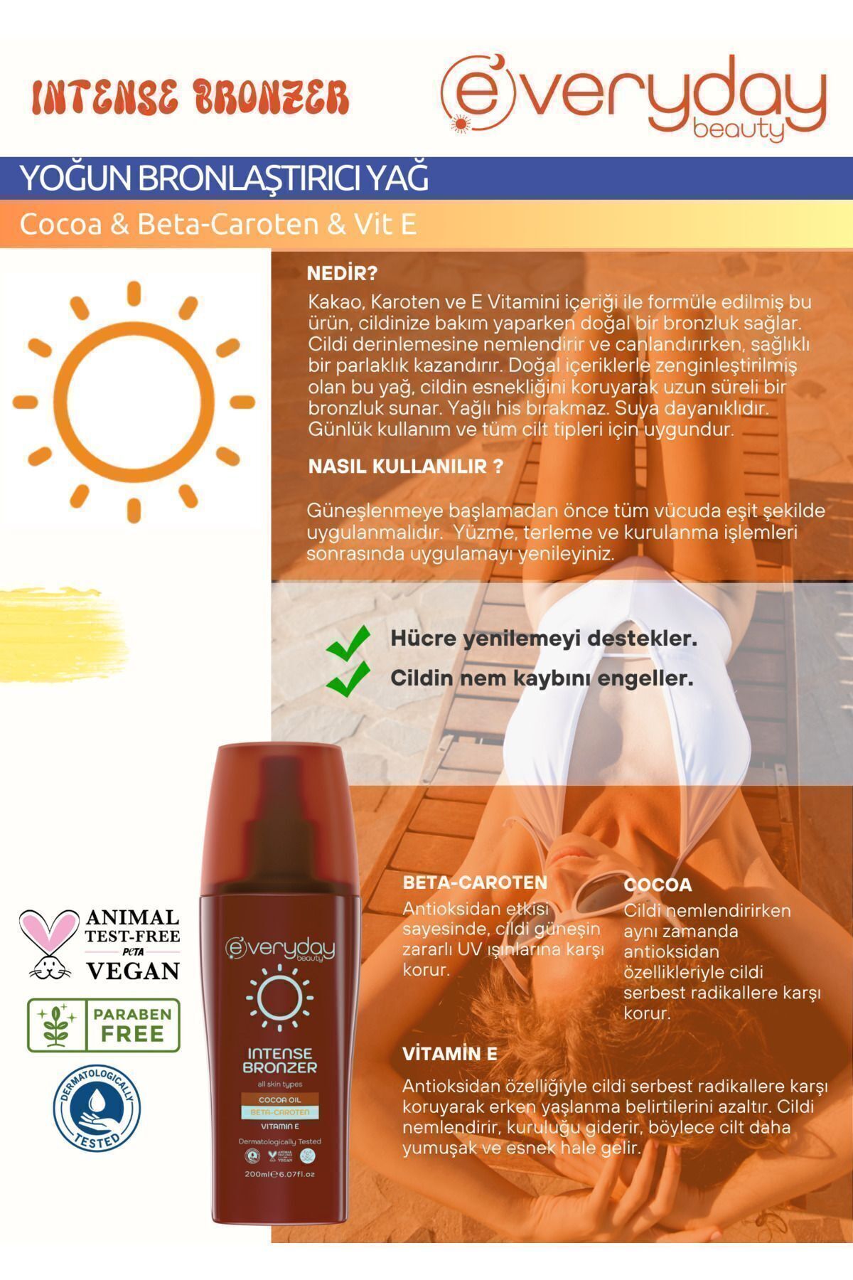 Everyday Beauty-200ml Intensive Bronzing Carotene and Cacao Oil 3