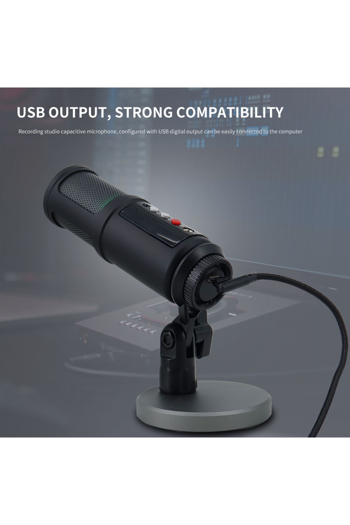 Choice-USB Condenser Microphone RGB Gaming Computer Microphone with Stand Volume Adjustment for Podcasti... 4