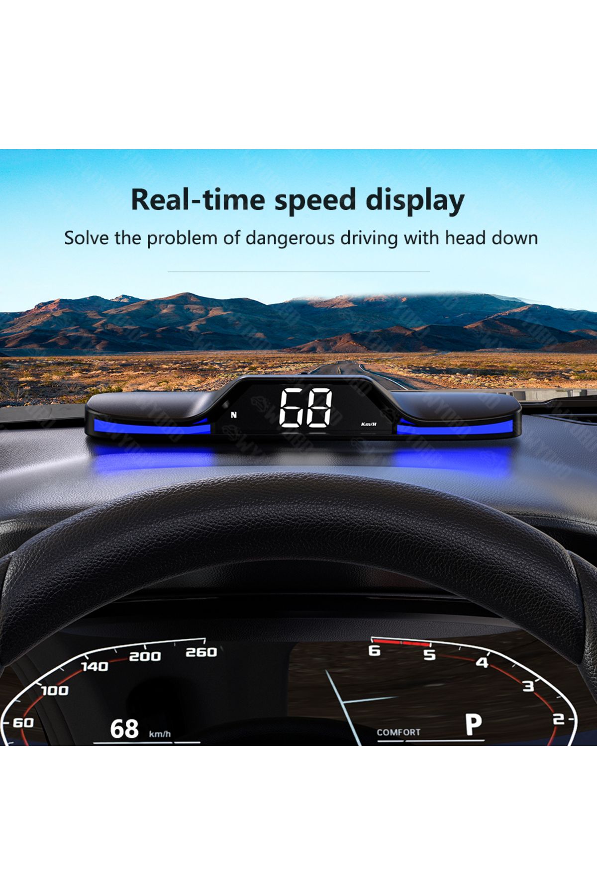 WYOBD-G15 HUD GPS Car Speedometer Electronic Digital Clock Head-Up Display Smart On-board Compute... 5