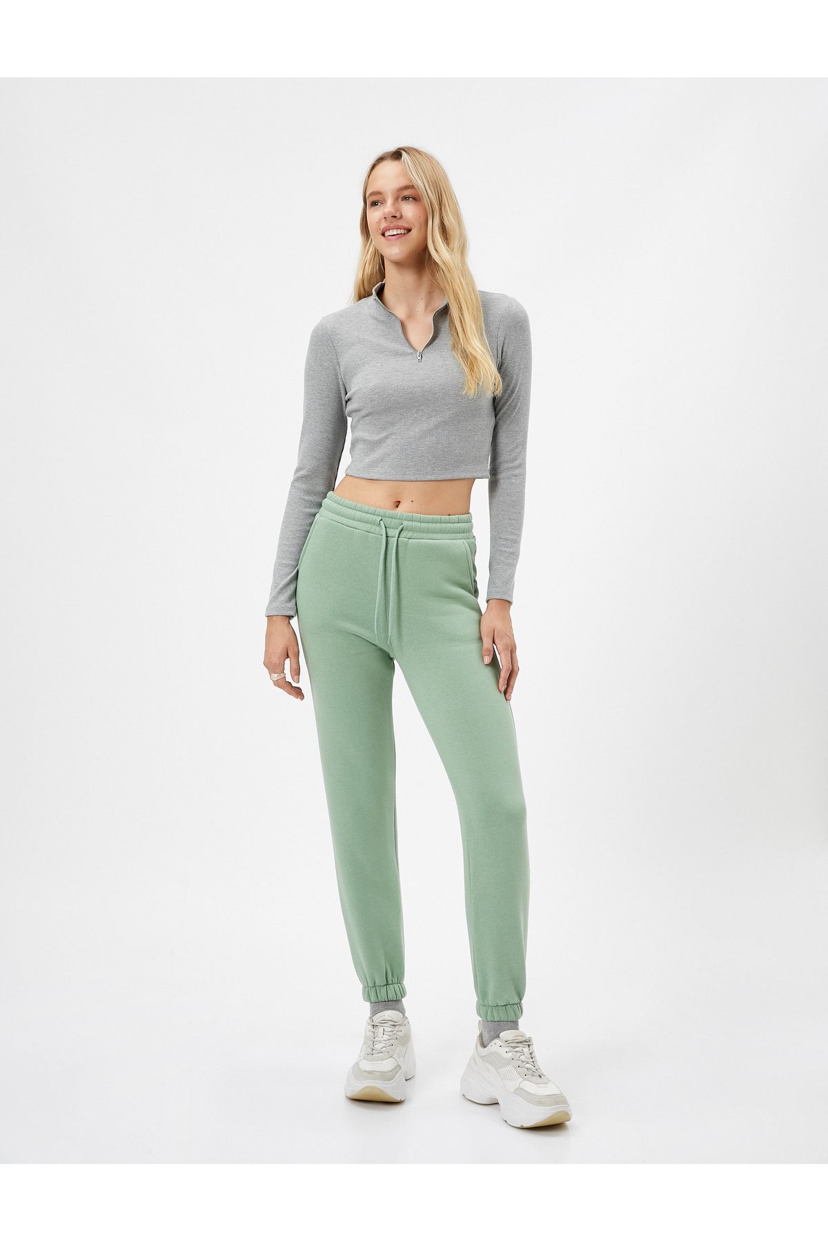 Koton-Jogger Sweatpants with Elastic Waistband and Pocket Detail 1