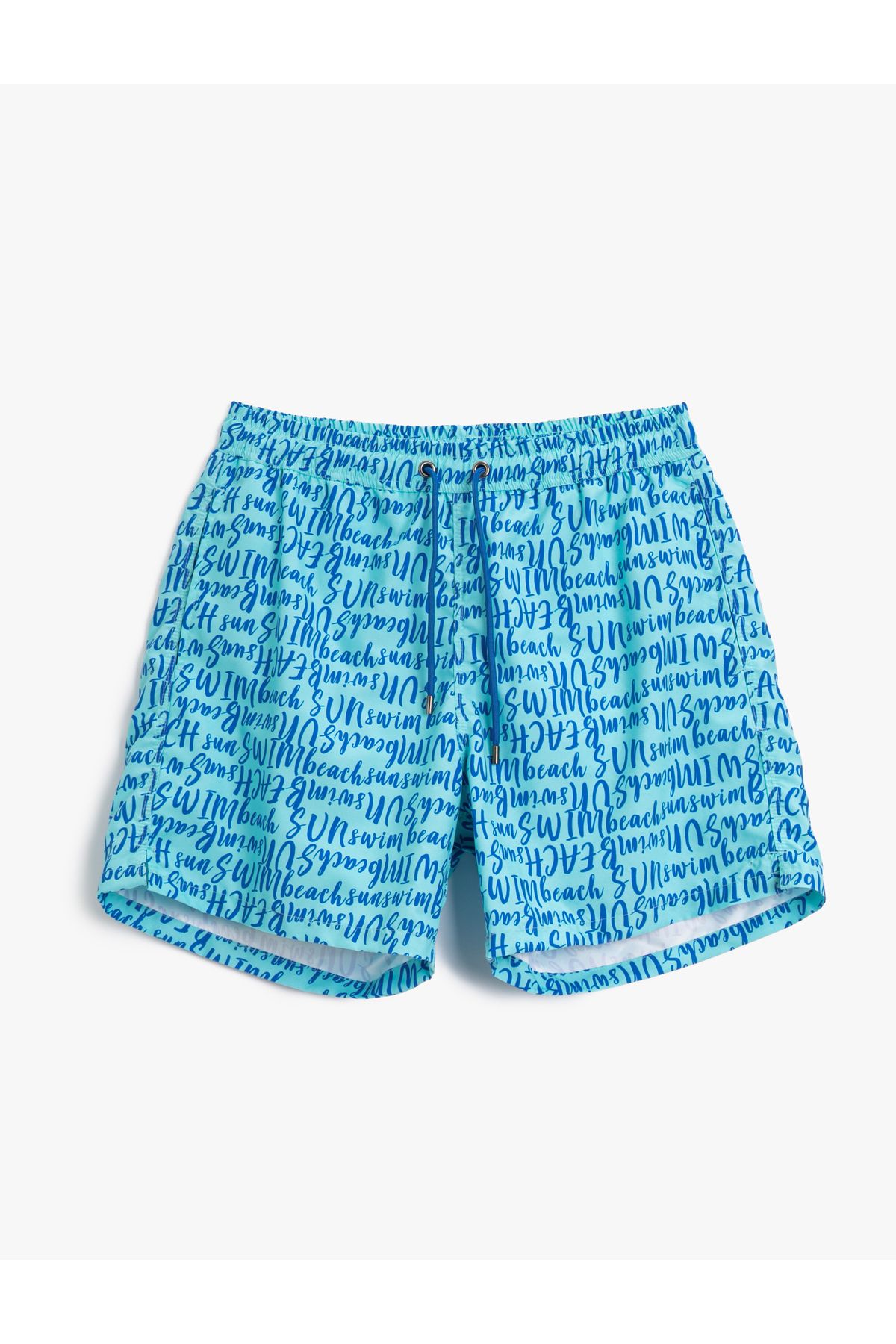 Koton-Swim shorts with text print, lacing at the waist and pockets 8