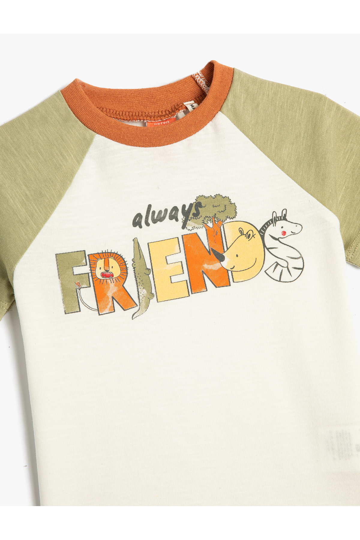 Koton Tişört Hayvanlar Baskılı Kısa Kollu Bisiklet Yaka Pamuklu fotoğrafı 3 (önizleme)