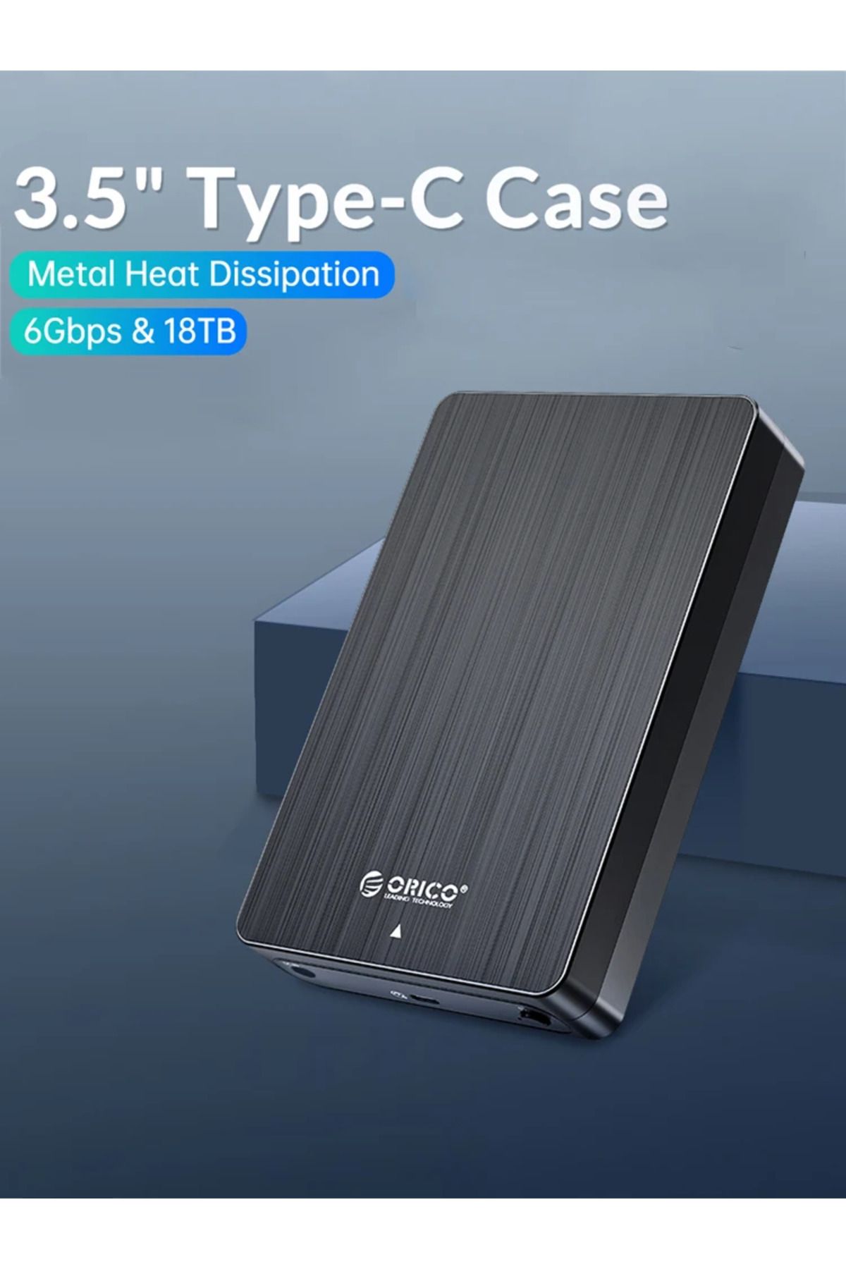 Orico-3.5" HDD Case SATA to USB C 6Gbps External Hard Drive Case for 3.5 inch HDD Enclosure with ... 8