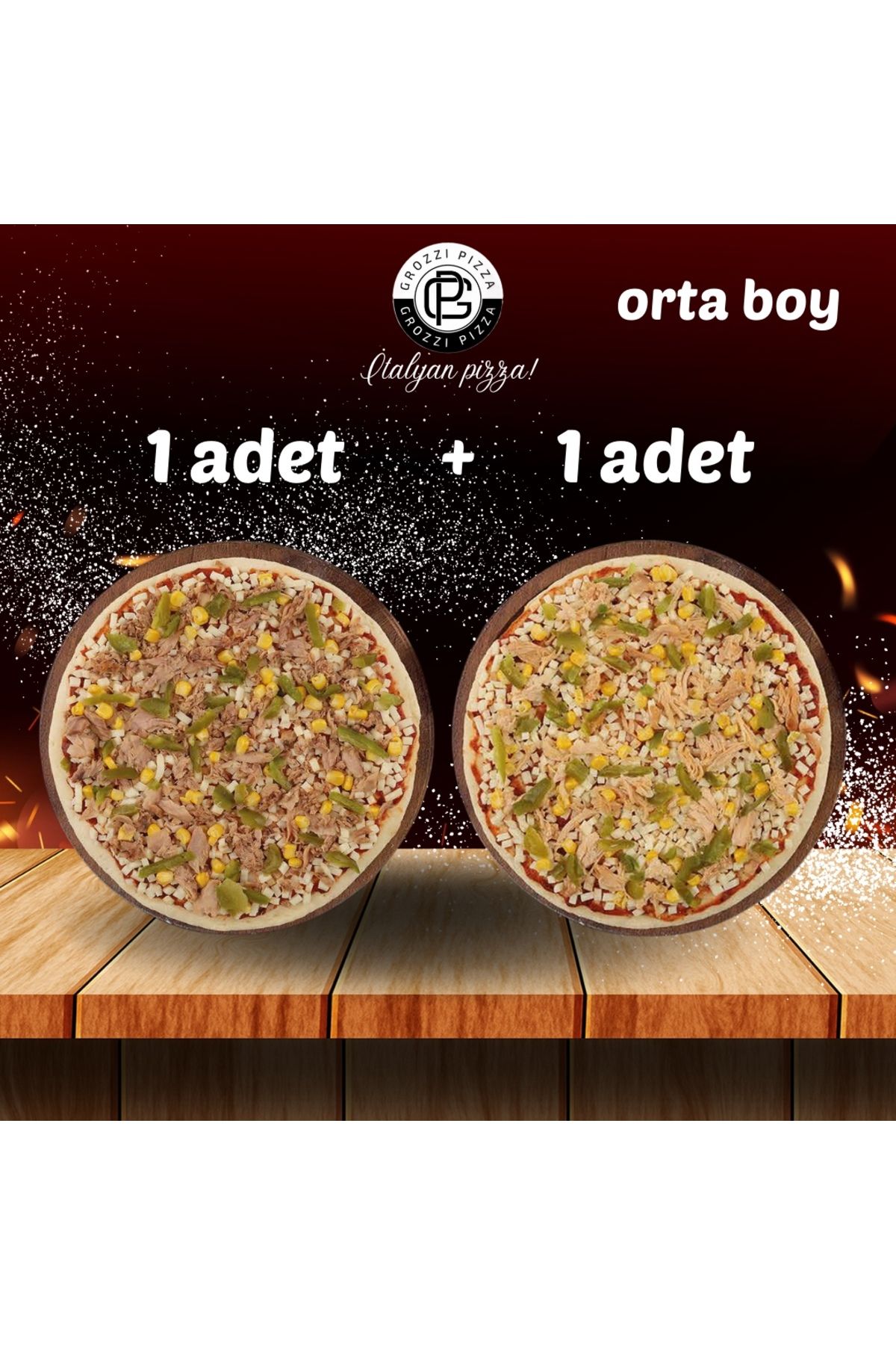 GROZZI TAVUKLU PİZZA 1 ADET 394 GRAM, TON BALIKLI PİZZA 1 ADET 390 GRAM