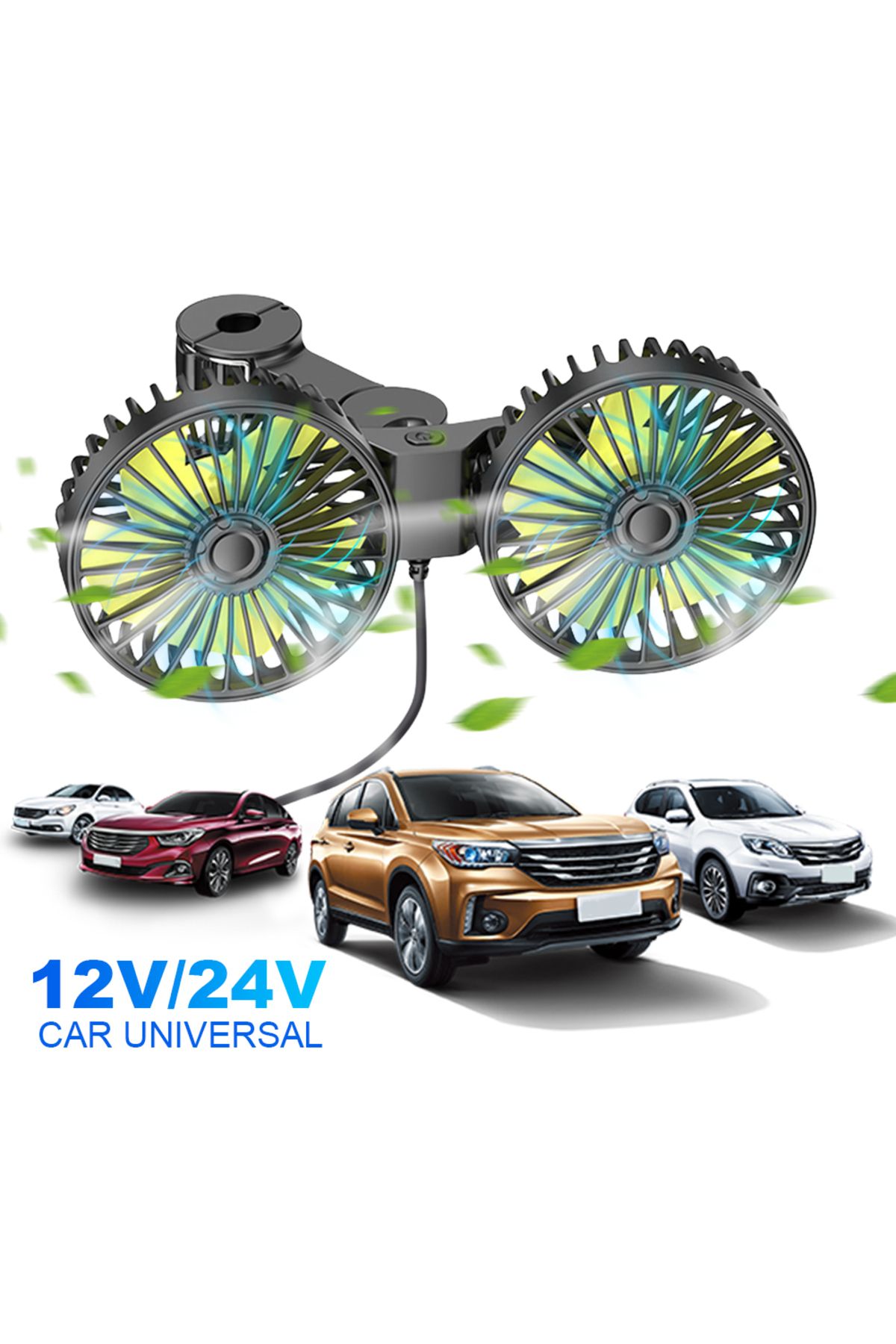 Choice-12V/24V Car Seat Back Cooling Fan 360 Degree Rotation USB Auto Headrest Ventilation Fan 3 Speed A... 4