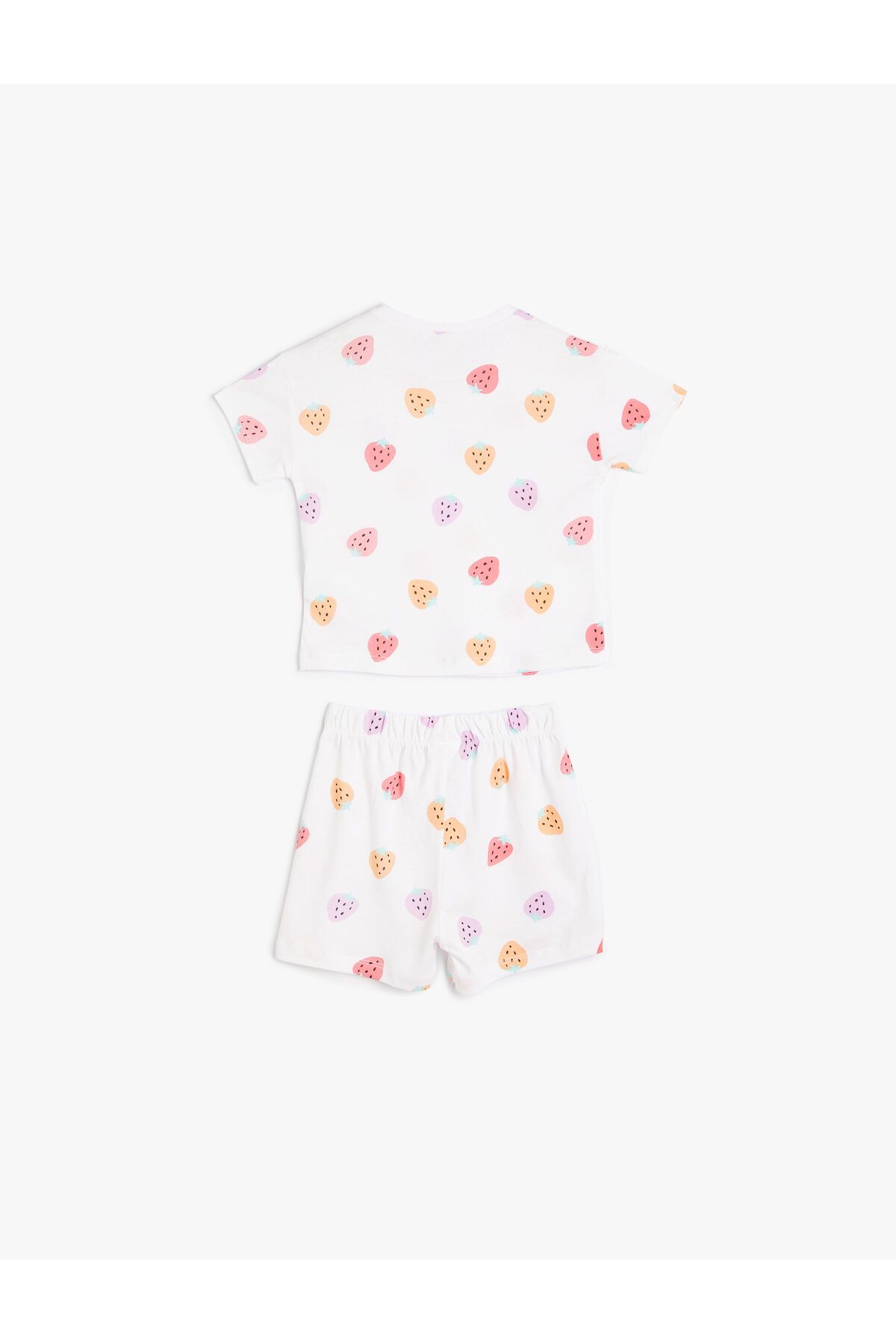 Koton-Set de pantaloni scurți și tricou din bumbac cu imprimeu inimă 2