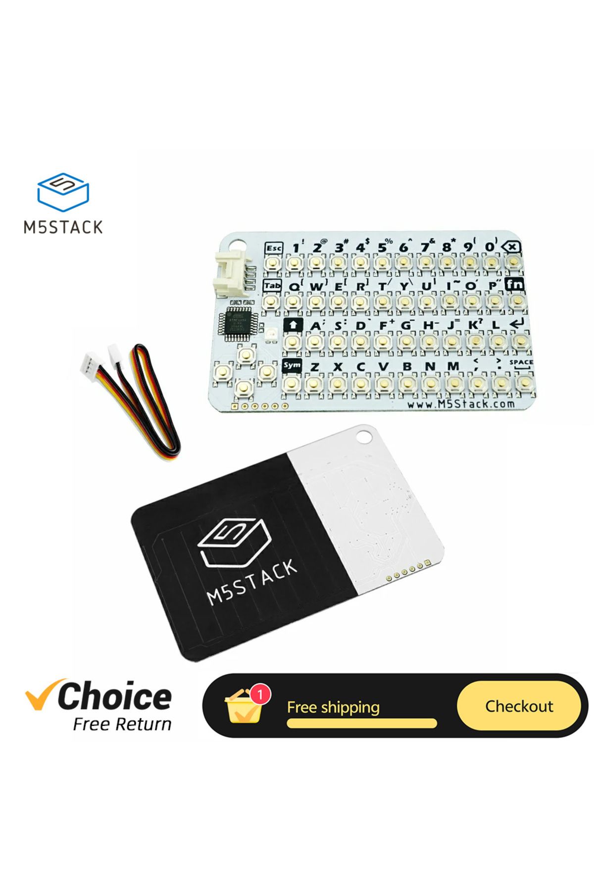 FMchip-M5Stack CardKB v1.1  50 Key QWERTY Keyboard Development I2C Port Kit Keyboard Peripherals for M5S... 2