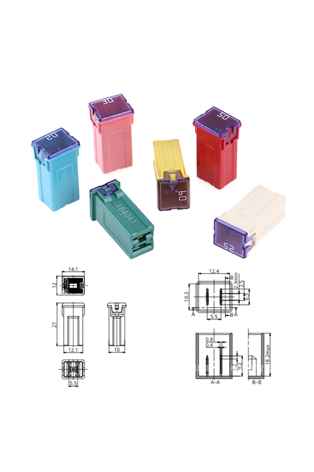 Choice-Mini Square Fuse 32V 20A 25A 30A 40A 50A60A Automotive Car Fuse With Plastic Box 4