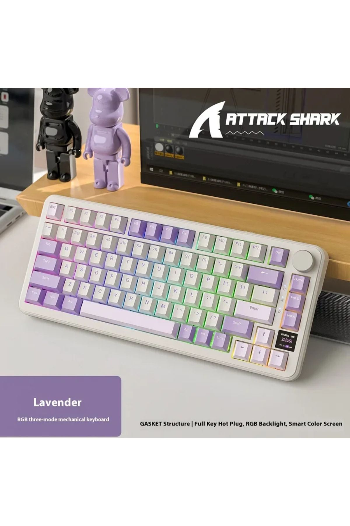 Choice-Attack Shark X85Pro Game Mechanical Keyboard Three Mode RGB Bluetooth Wireless Customization Hot ... 7