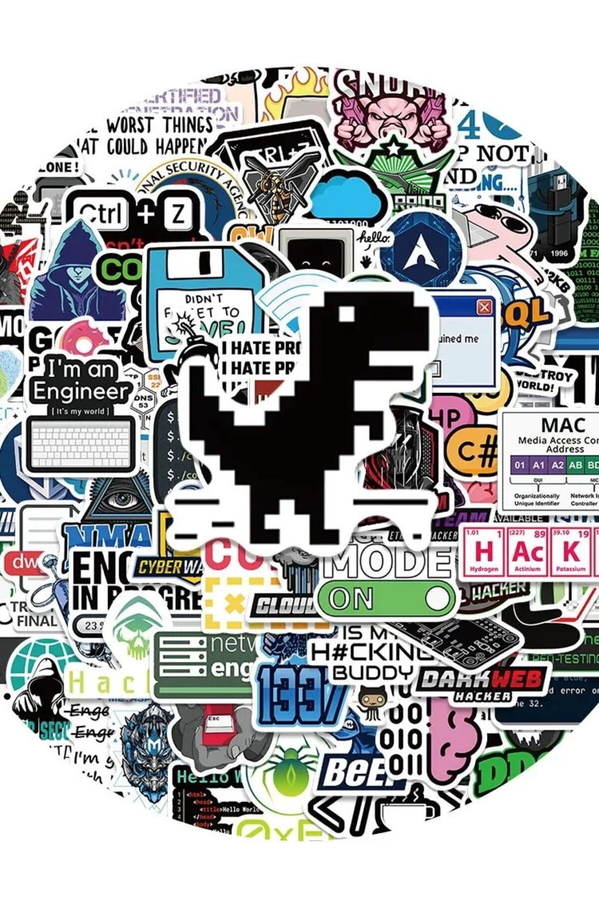 Choice-100Pcs Funny Network Hacker Programming Stickers Fun Cartoon IT Engineer Computer Sticker Luggage... 8