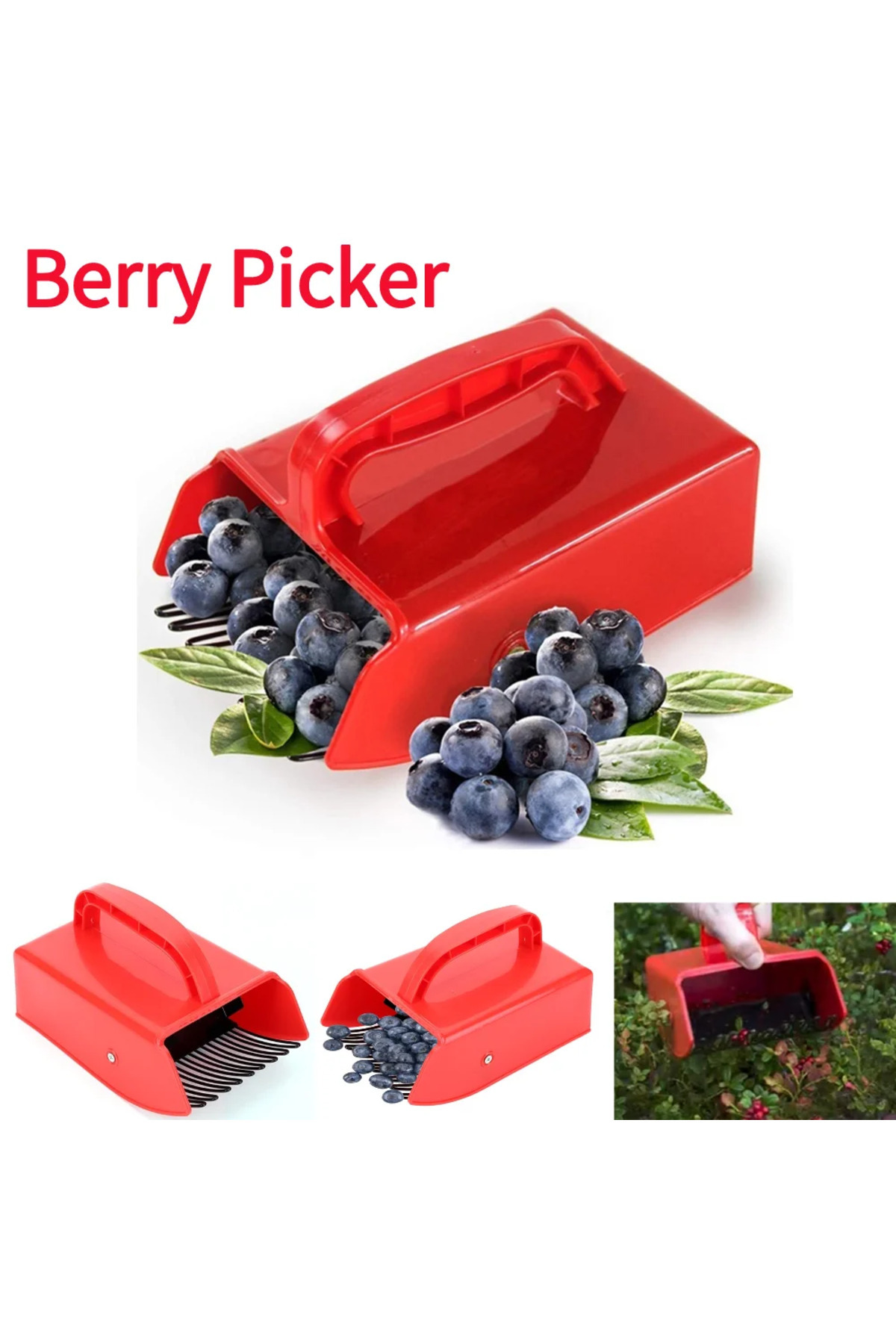 Choice-Portable Berry Picker Ergonomic Berry Pick Rake Plastic Handle Picking Tool Blueberry Collection ... 2