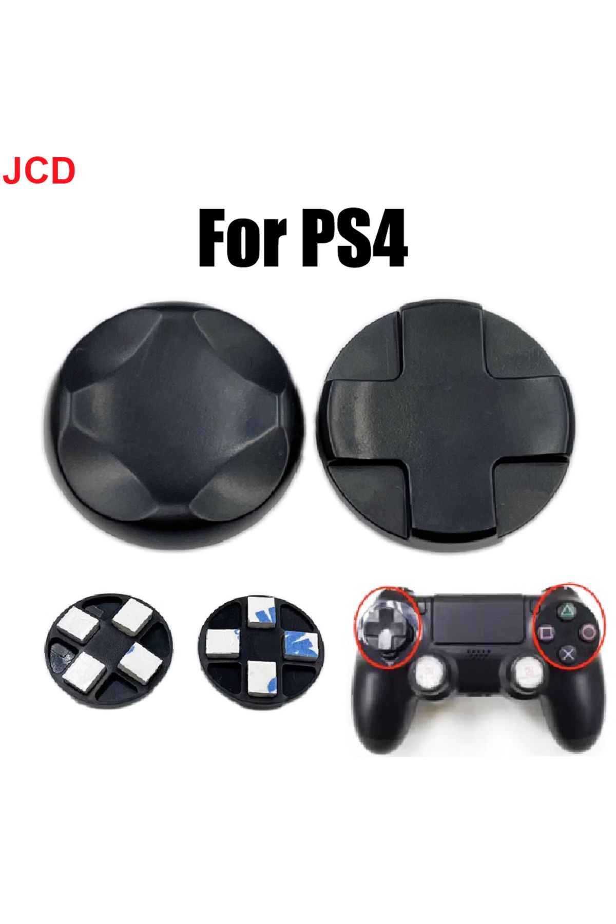JCD-1pair For PS4 Game Handle Controller ABXY Function key Circular Cross Keys Raised Buttons Glu... 3