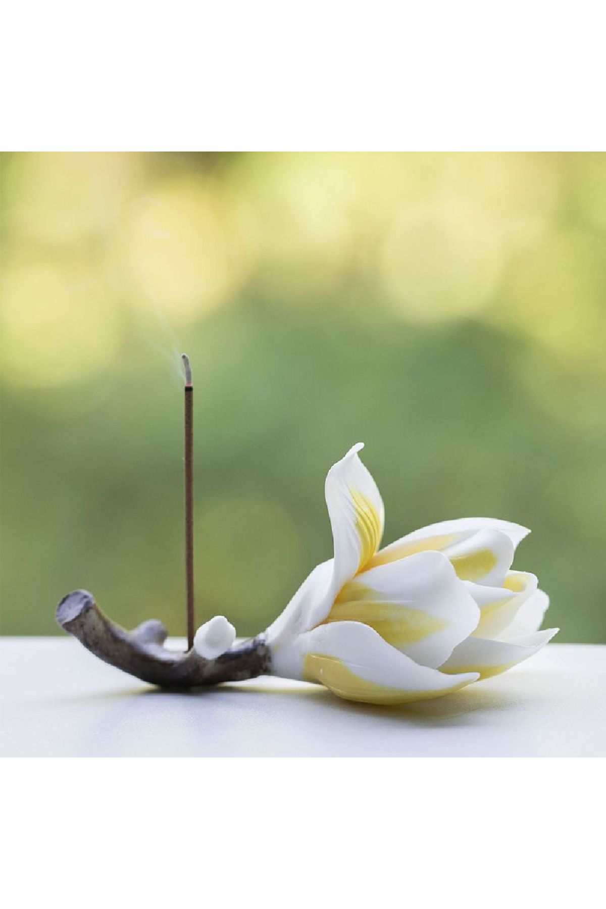 Choice-Handmade ceramic magnolia stick incense burner holder, elegant home decoration incense holder 8