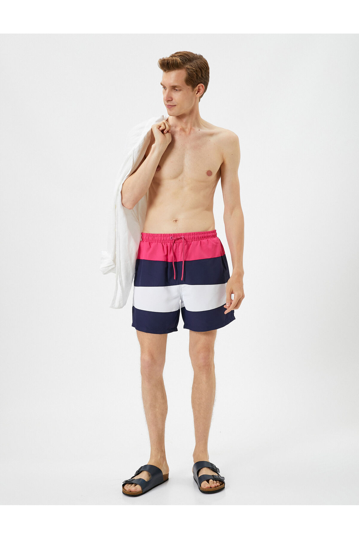 Koton Swim Shorts Color Blocked Waist With Pockets