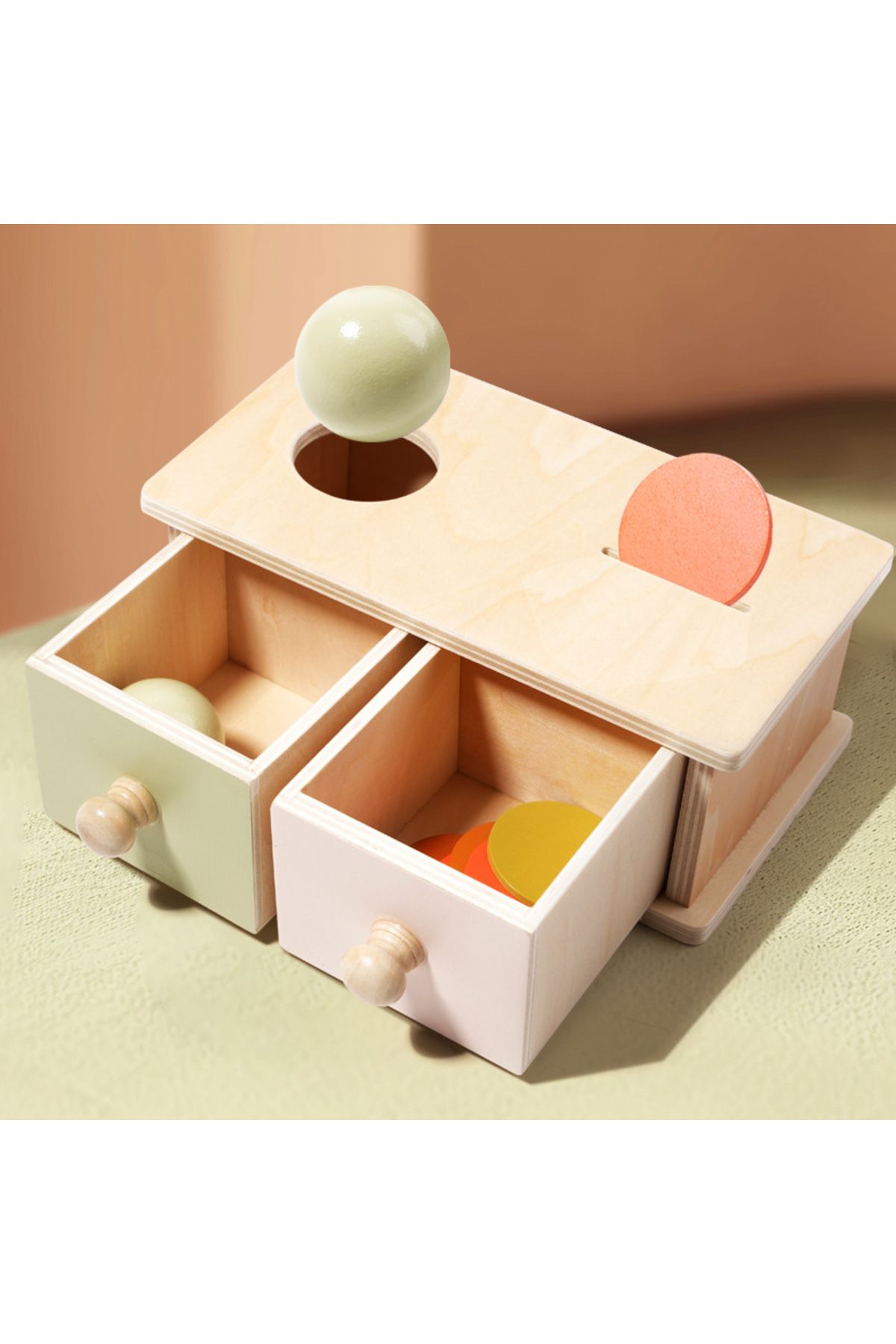 Choice-Montessori Infant Puzzle Box Toys Exercise Hand-eye Coordination Permanent Box Round Rectangular ... 2