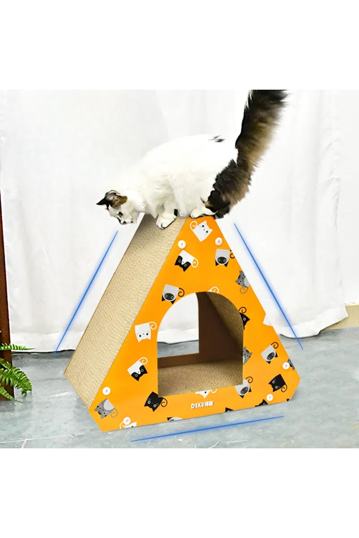 Choice-Triangular Cat Scratcher Cardboard cat house large cat condo kitten scratching mat 2